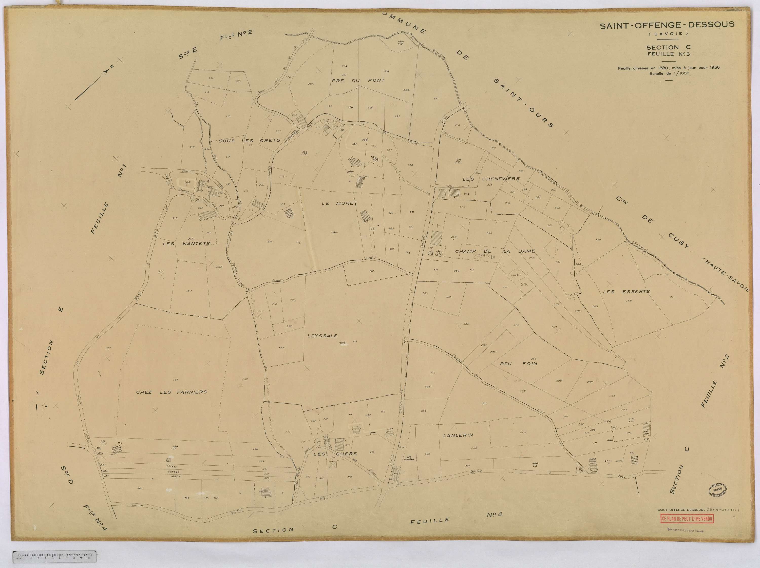 Saint-Offenge-Dessous - Cadastre rénové, version définitive (1956).