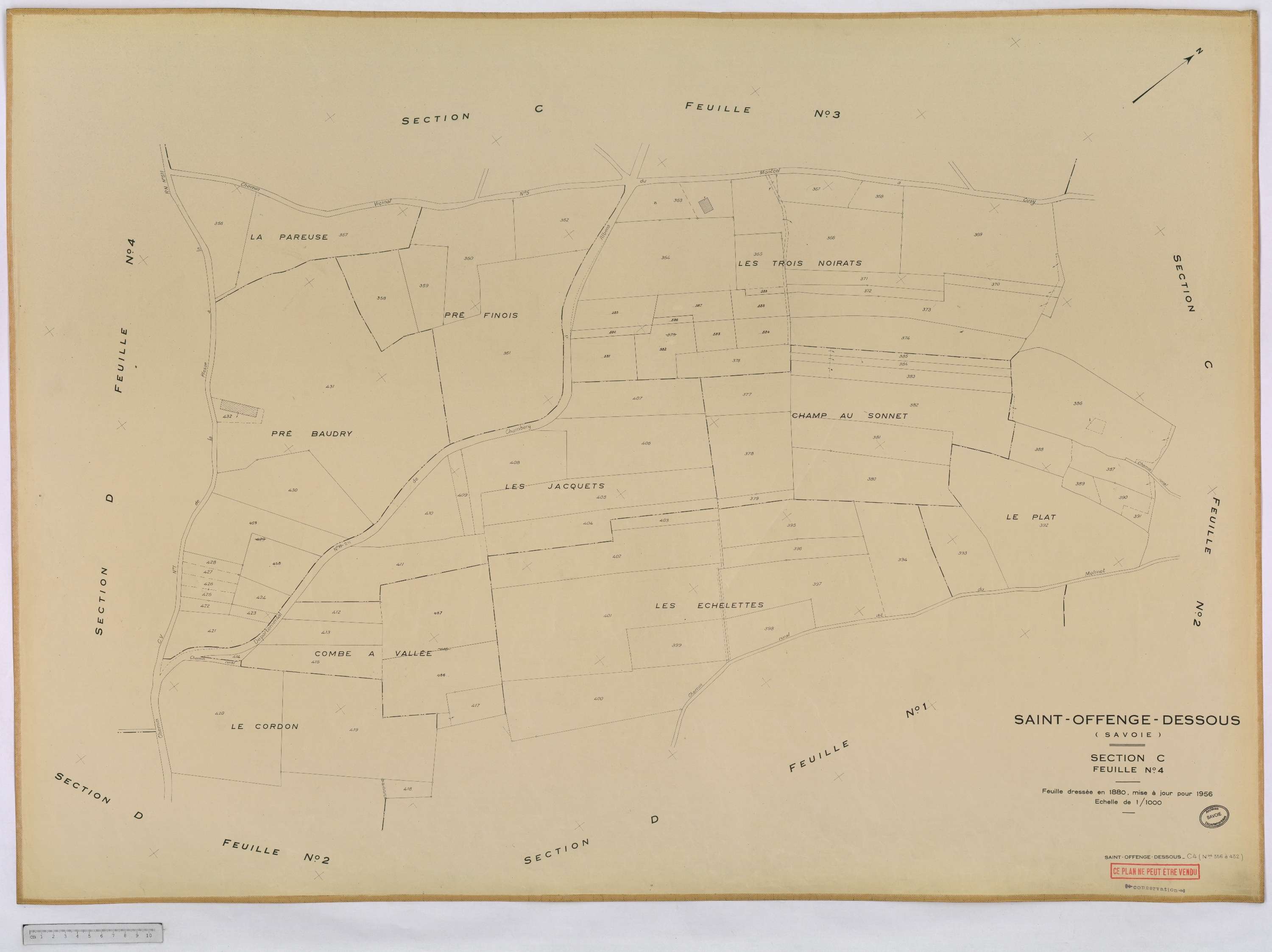 Saint-Offenge-Dessous - Cadastre rénové, version définitive (1956).