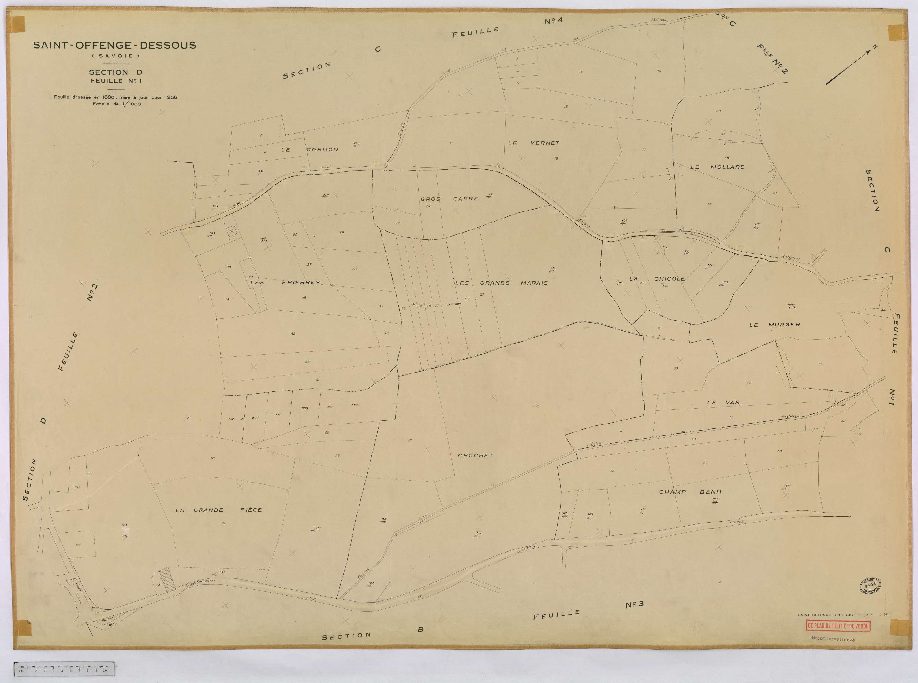 Saint-Offenge-Dessous - Cadastre rénové, version définitive (1956).
