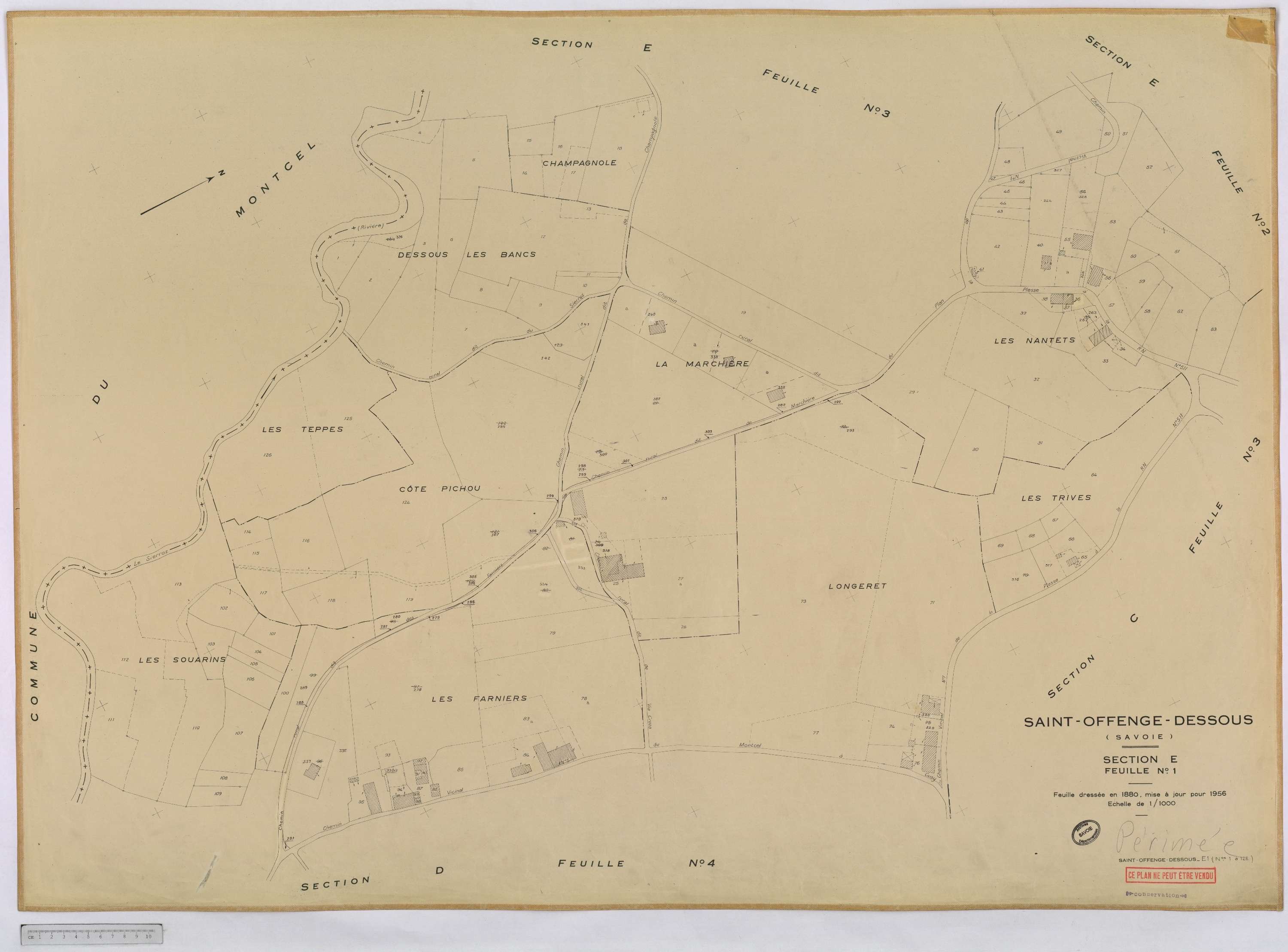 Saint-Offenge-Dessous - Cadastre rénové, version définitive (1956).