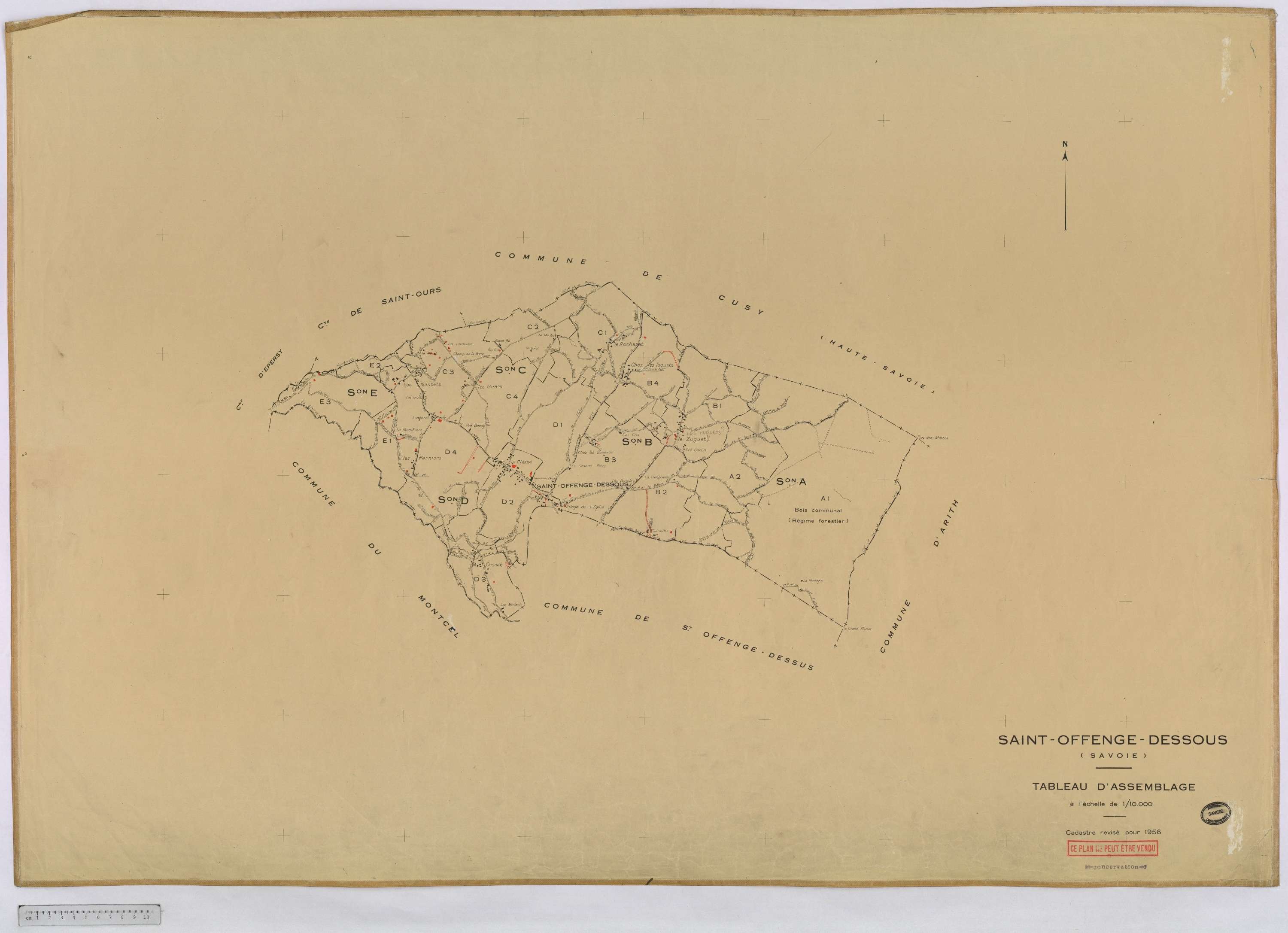 Saint-Offenge-Dessous - Cadastre rénové, version définitive (1956).