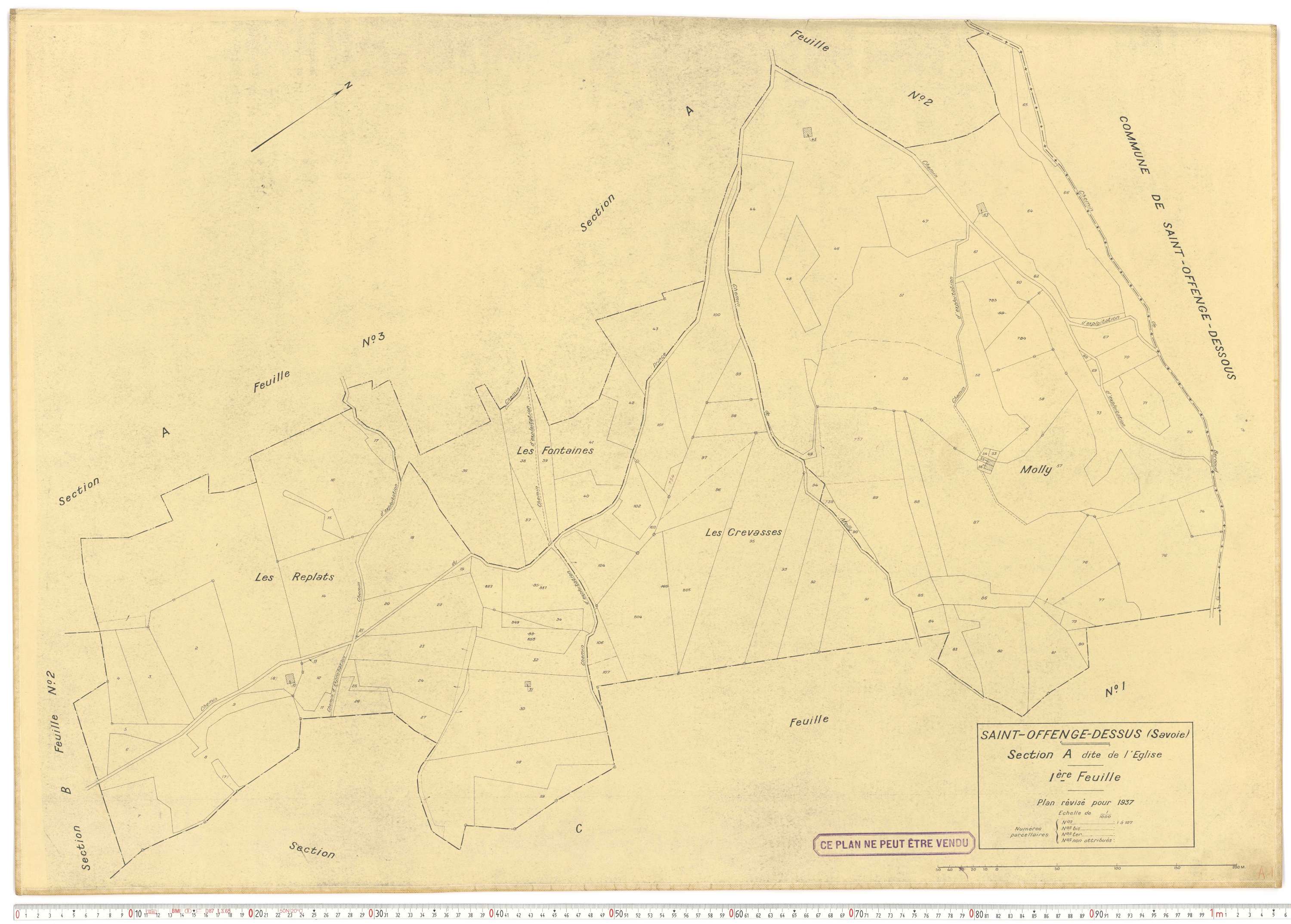 Saint-Offenge-Dessus - Plans cadastraux du cadastre rénové.