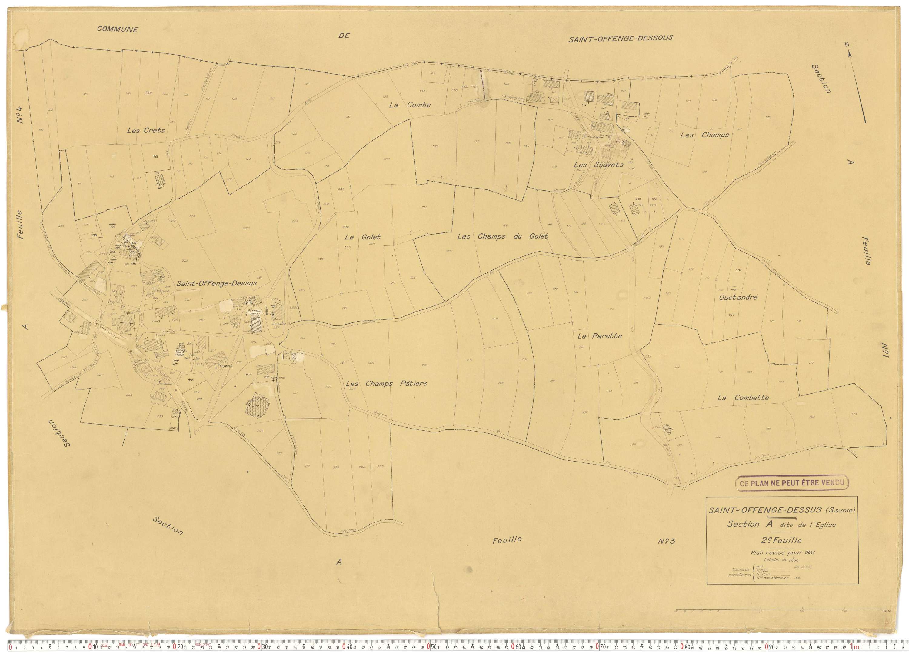 Saint-Offenge-Dessus - Plans cadastraux du cadastre rénové.