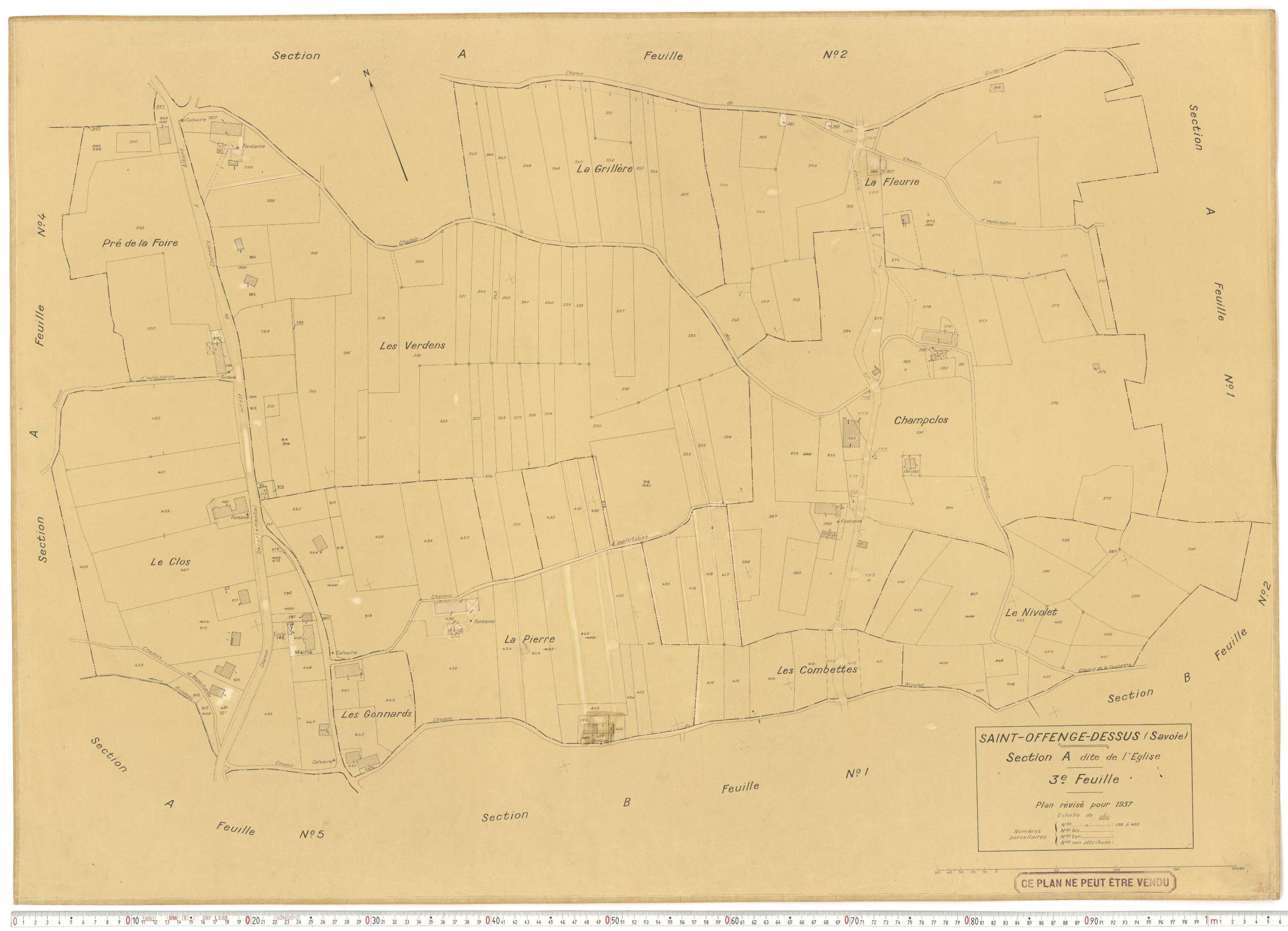 Saint-Offenge-Dessus - Plans cadastraux du cadastre rénové.