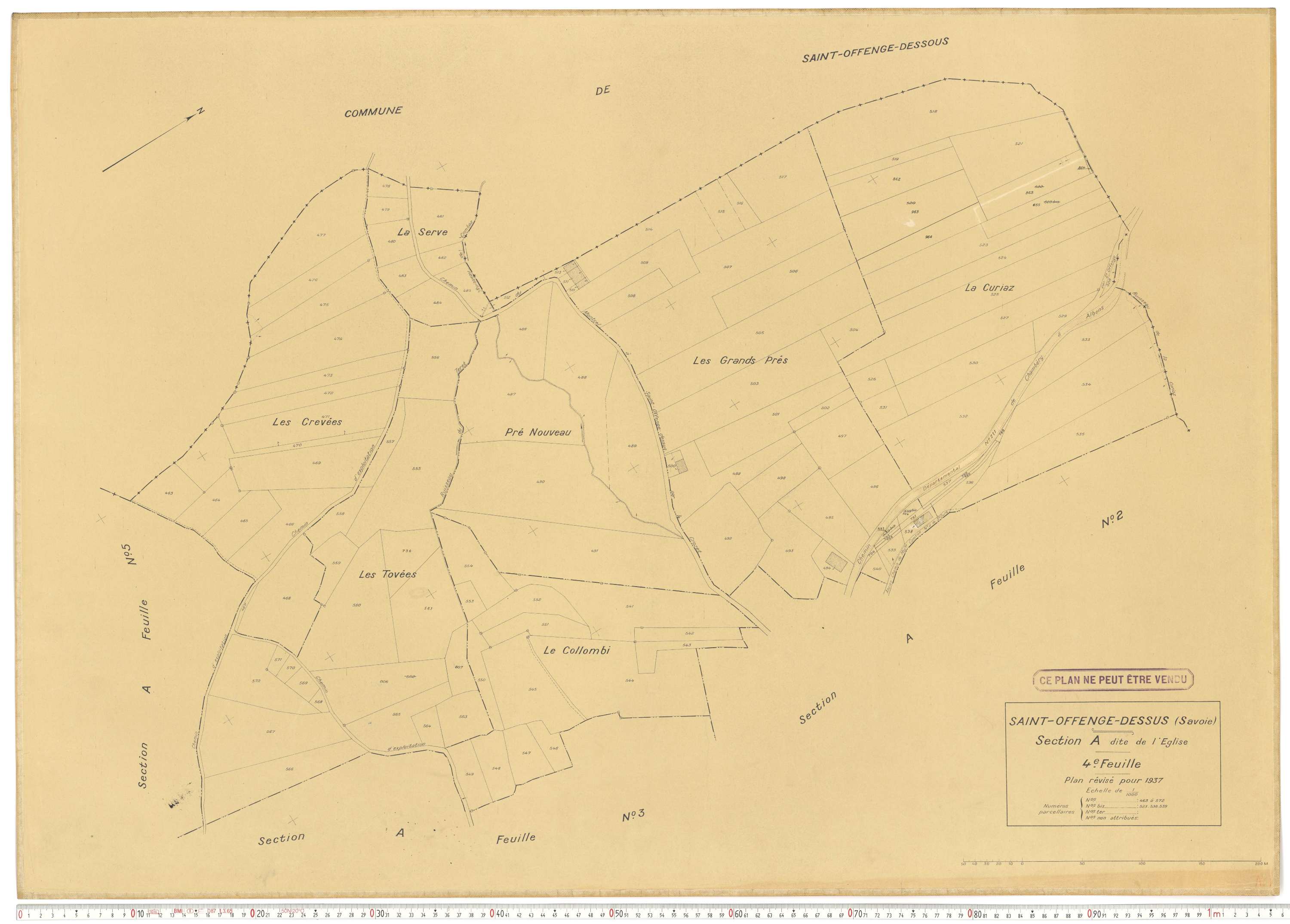 Saint-Offenge-Dessus - Plans cadastraux du cadastre rénové.