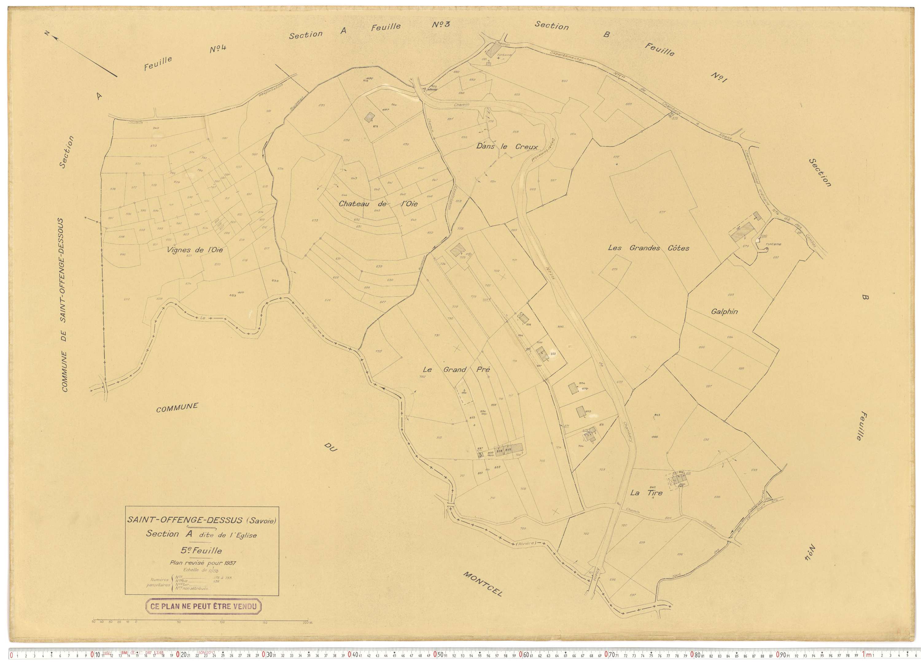 Saint-Offenge-Dessus - Plans cadastraux du cadastre rénové.