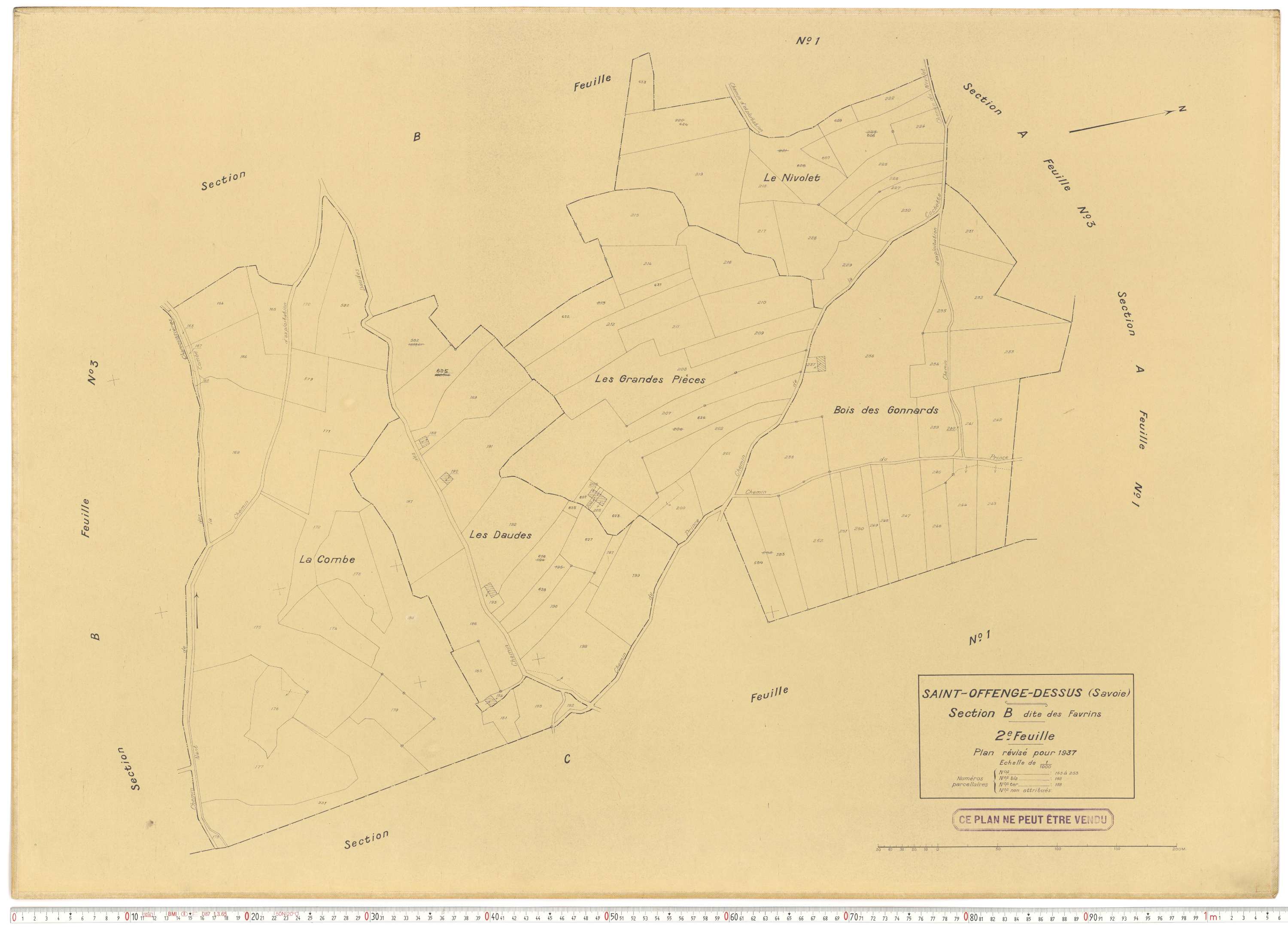 Saint-Offenge-Dessus - Plans cadastraux du cadastre rénové.