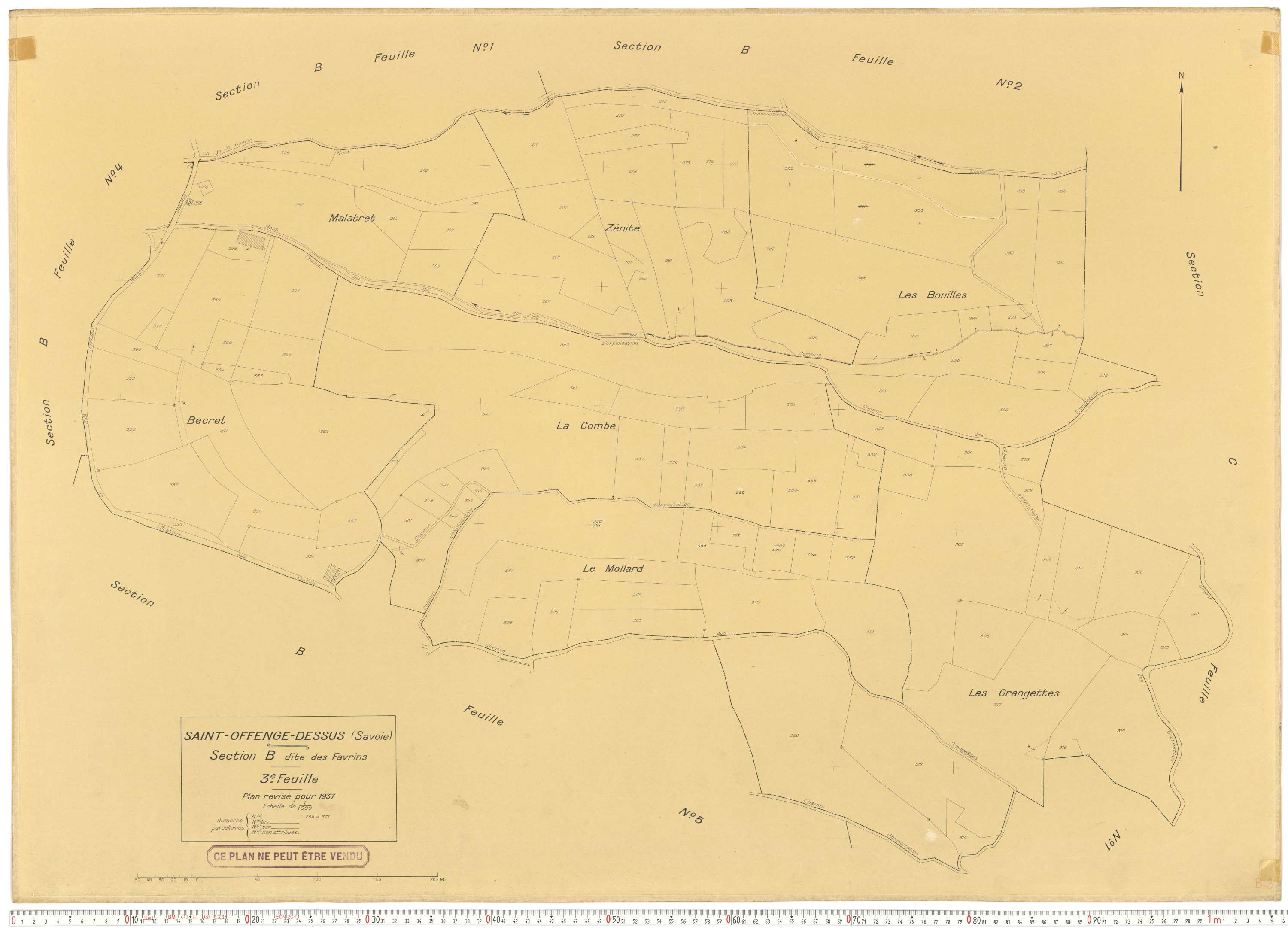 Saint-Offenge-Dessus - Plans cadastraux du cadastre rénové.