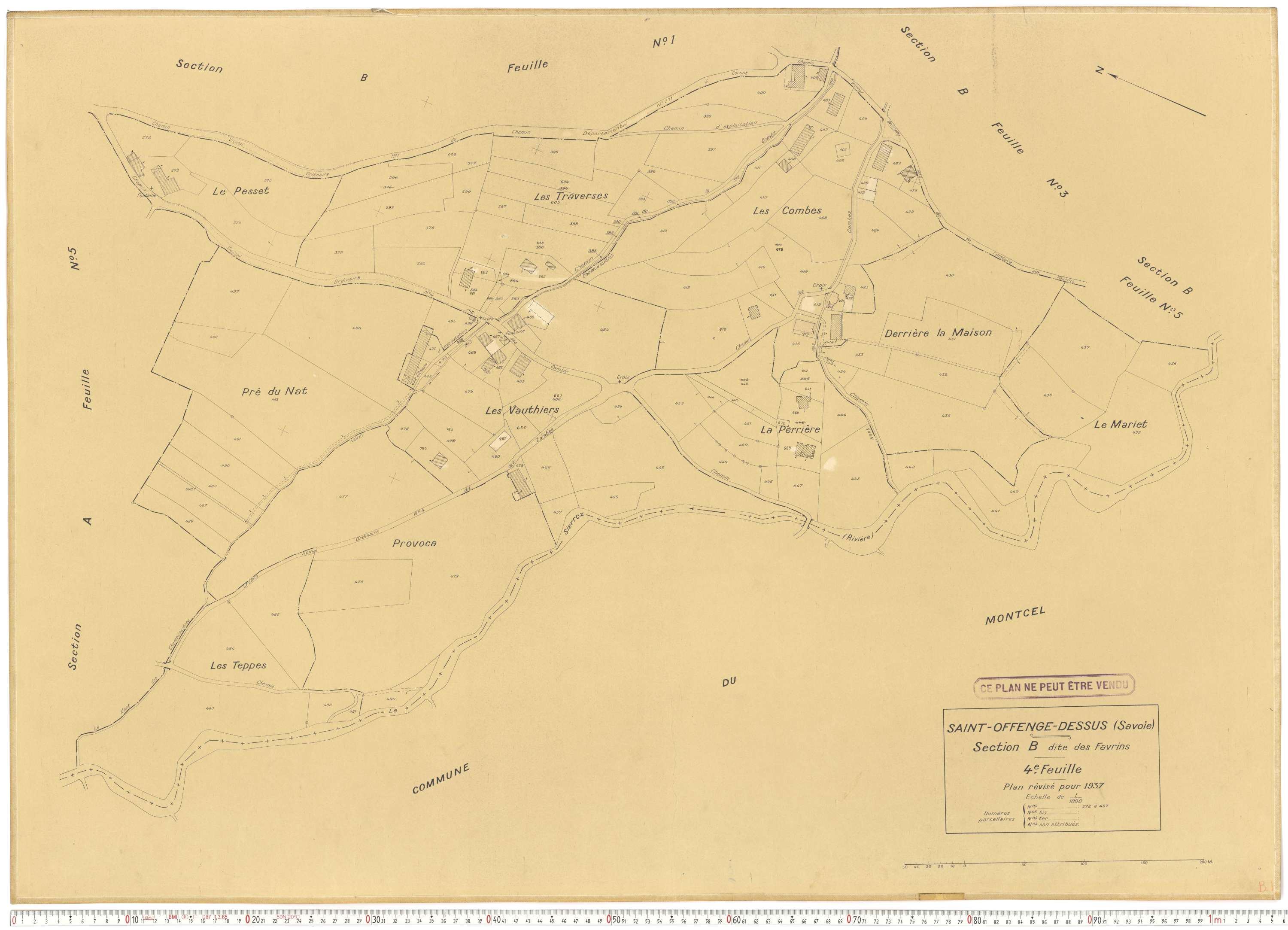 Saint-Offenge-Dessus - Plans cadastraux du cadastre rénové.