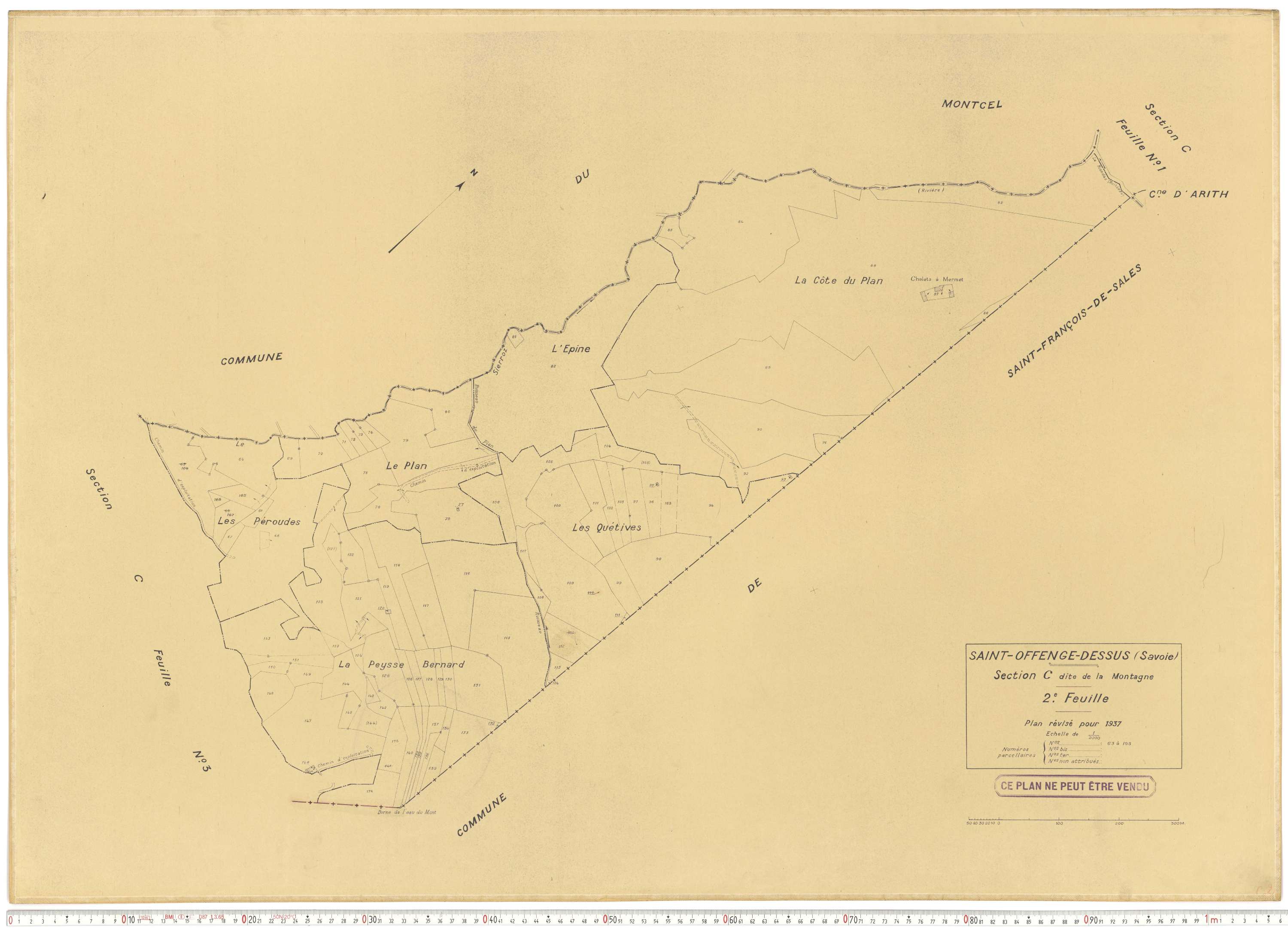Saint-Offenge-Dessus - Plans cadastraux du cadastre rénové.