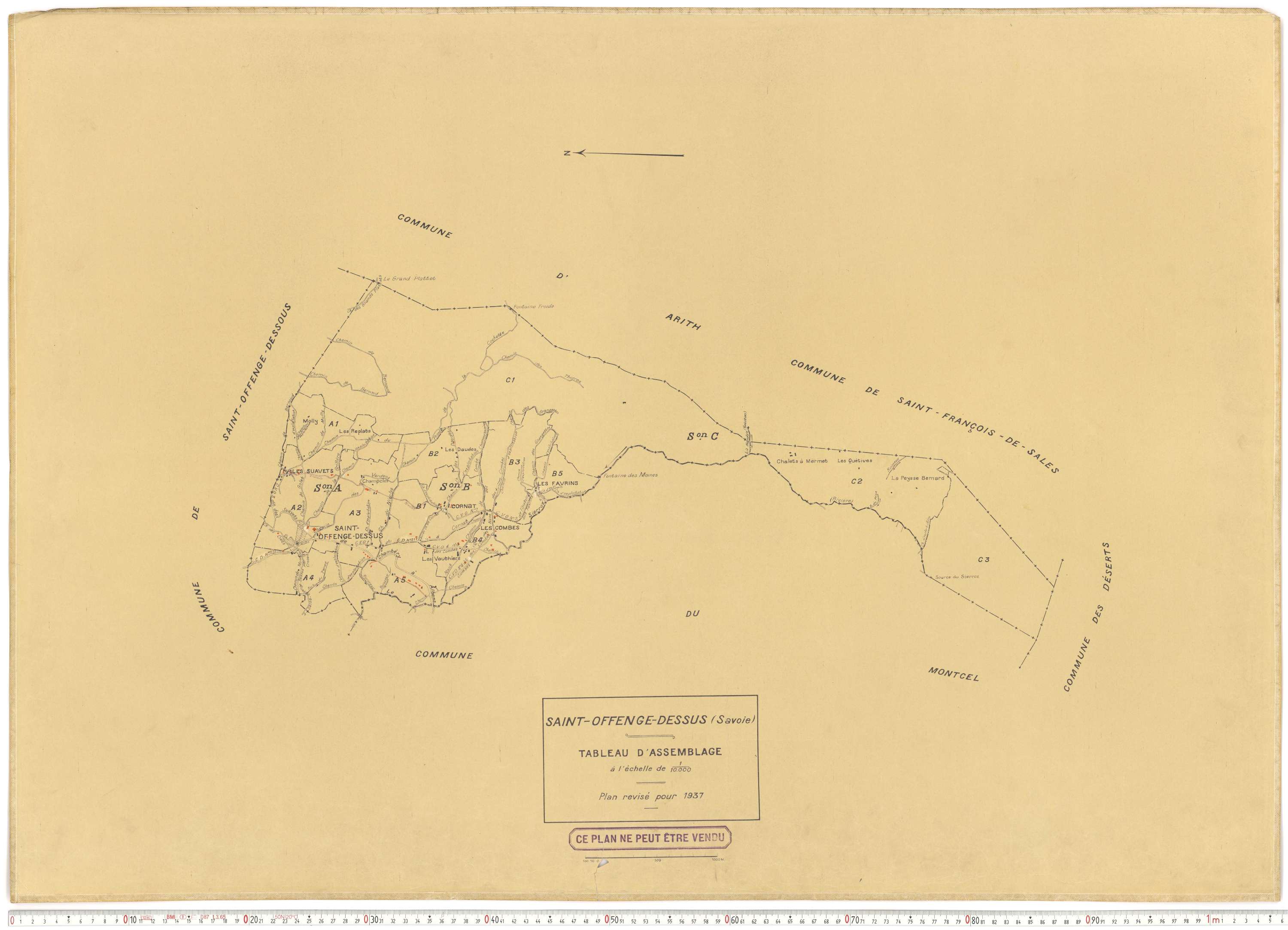 Saint-Offenge-Dessus - Plans cadastraux du cadastre rénové.