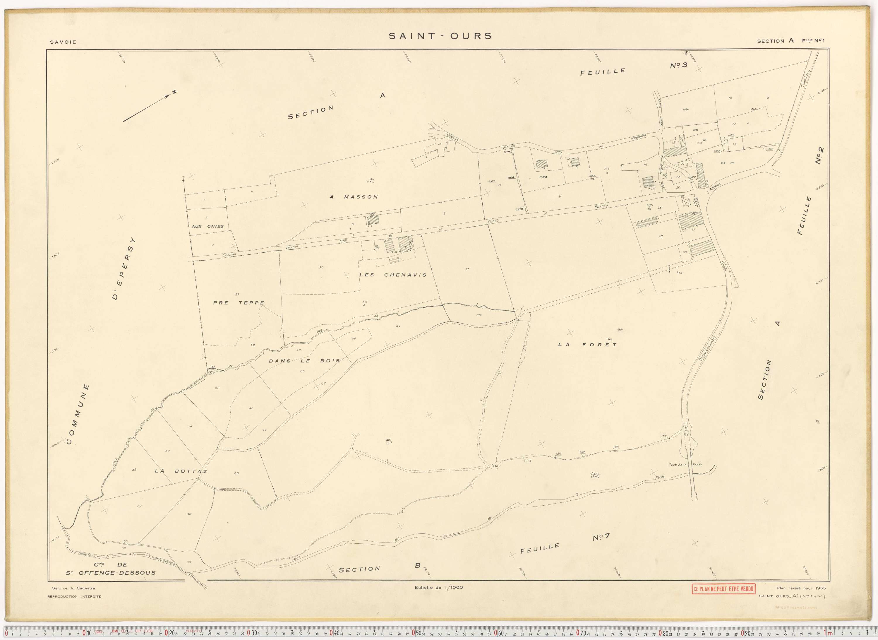 Saint-Ours - Plans cadastraux du cadastre rénové.
