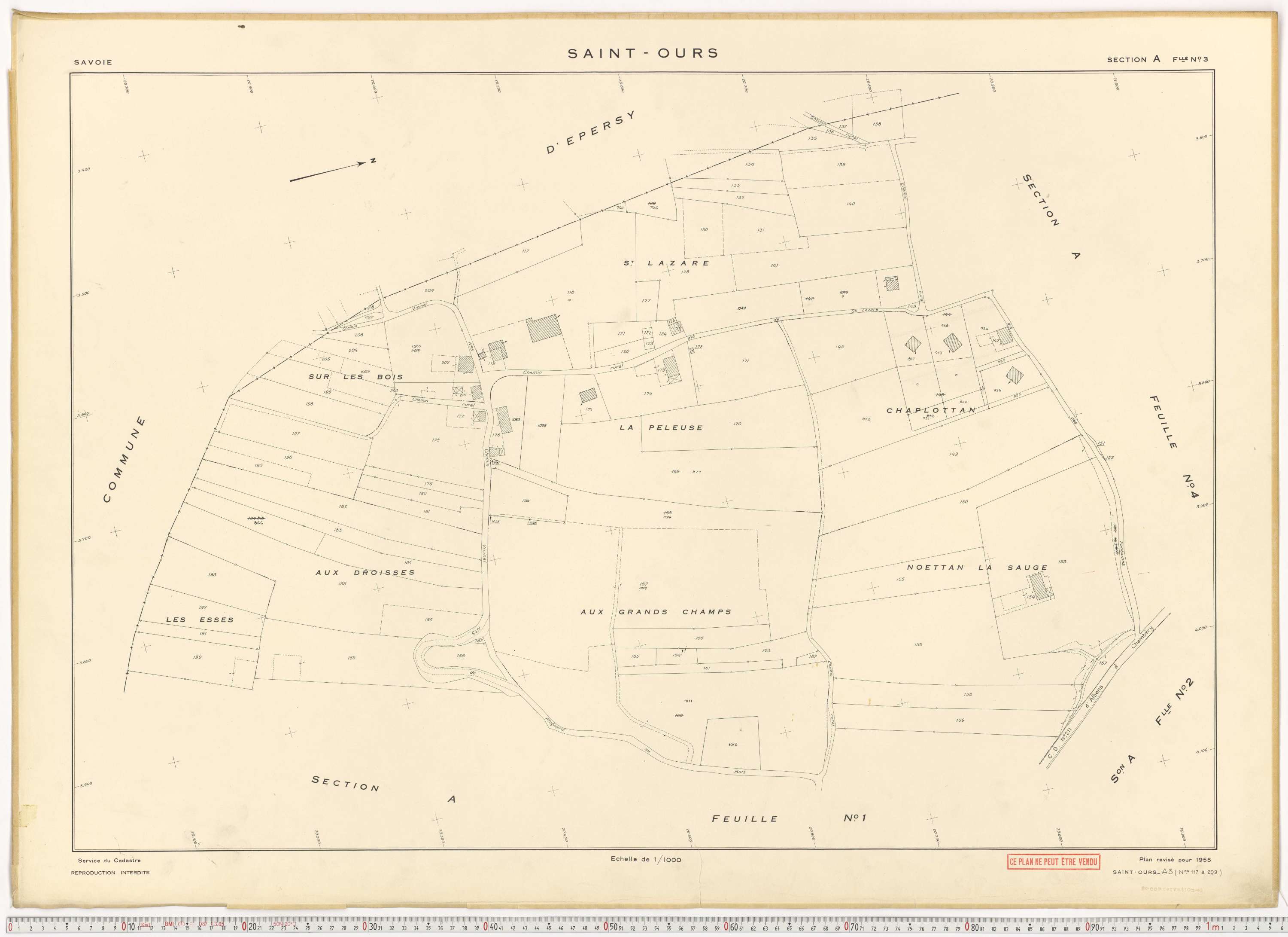 Saint-Ours - Plans cadastraux du cadastre rénové.
