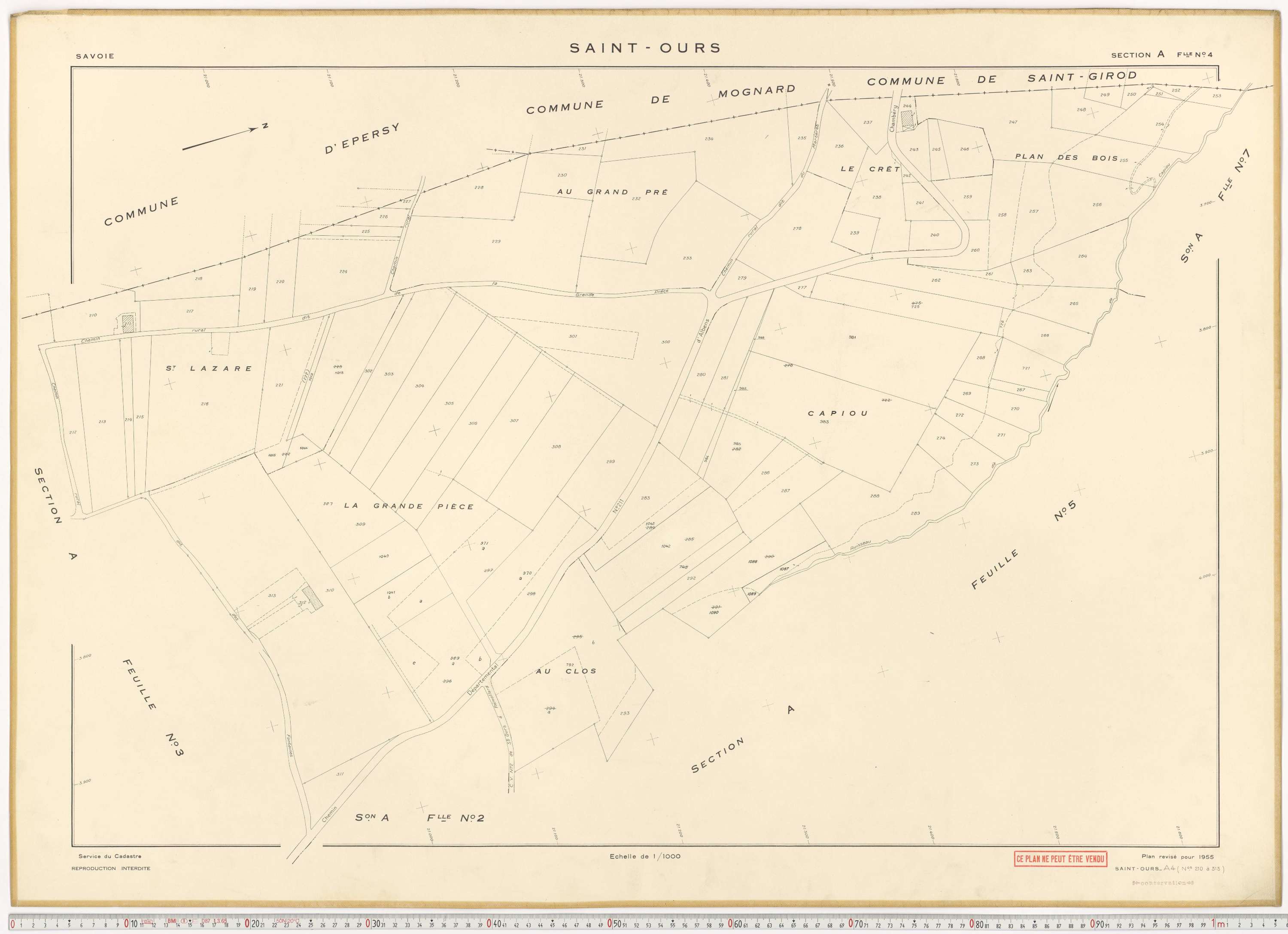 Saint-Ours - Plans cadastraux du cadastre rénové.