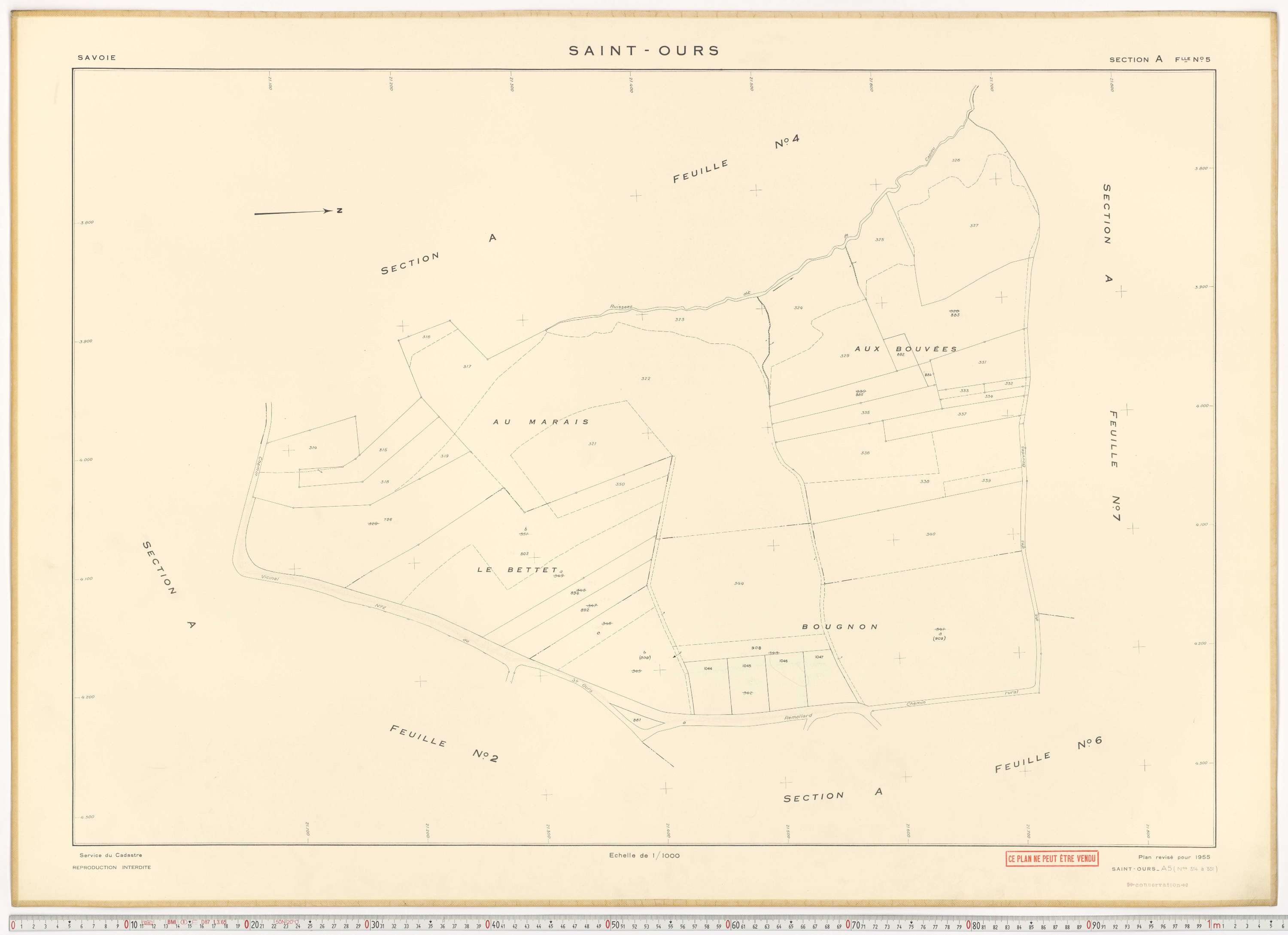 Saint-Ours - Plans cadastraux du cadastre rénové.