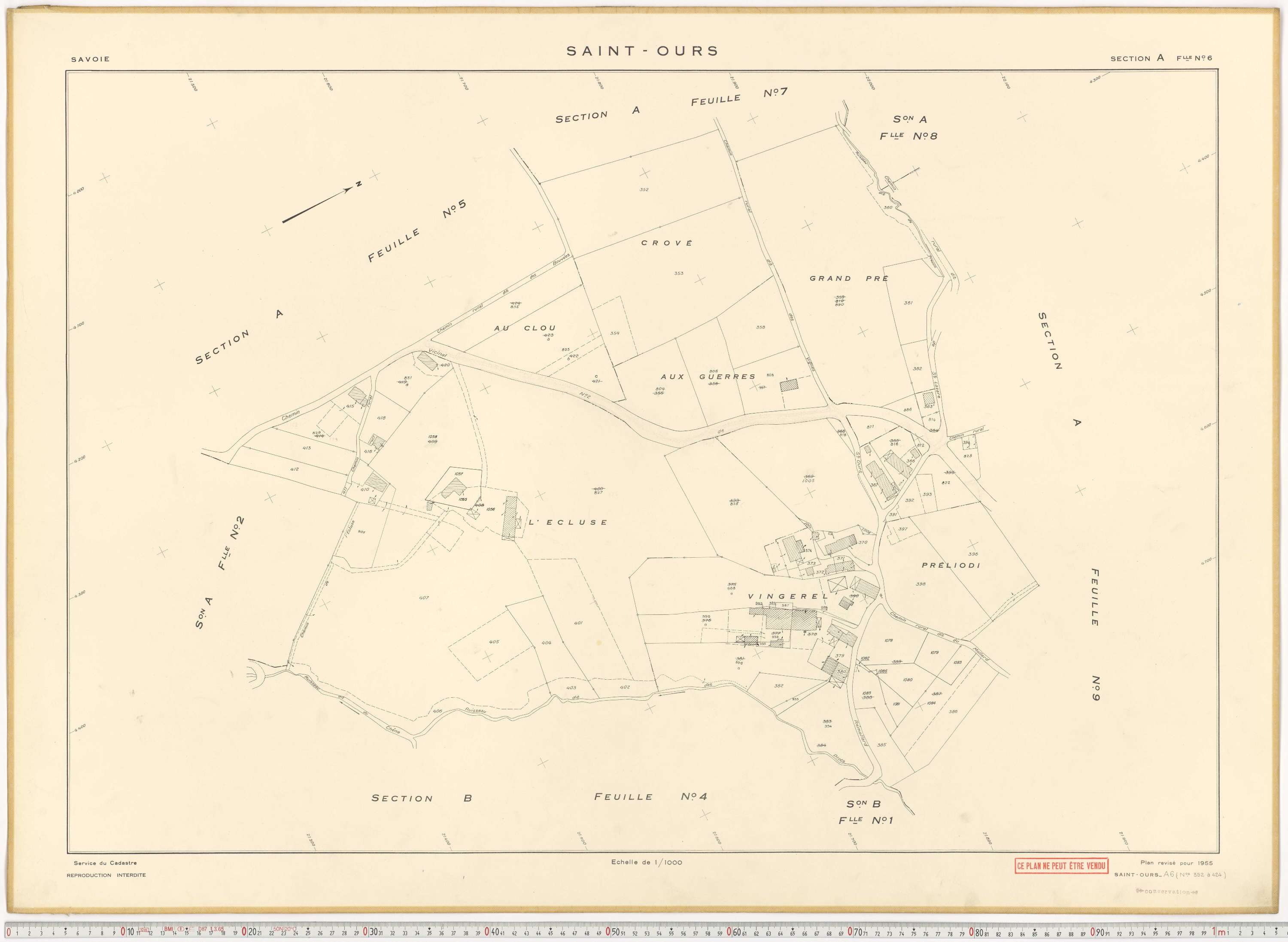 Saint-Ours - Plans cadastraux du cadastre rénové.