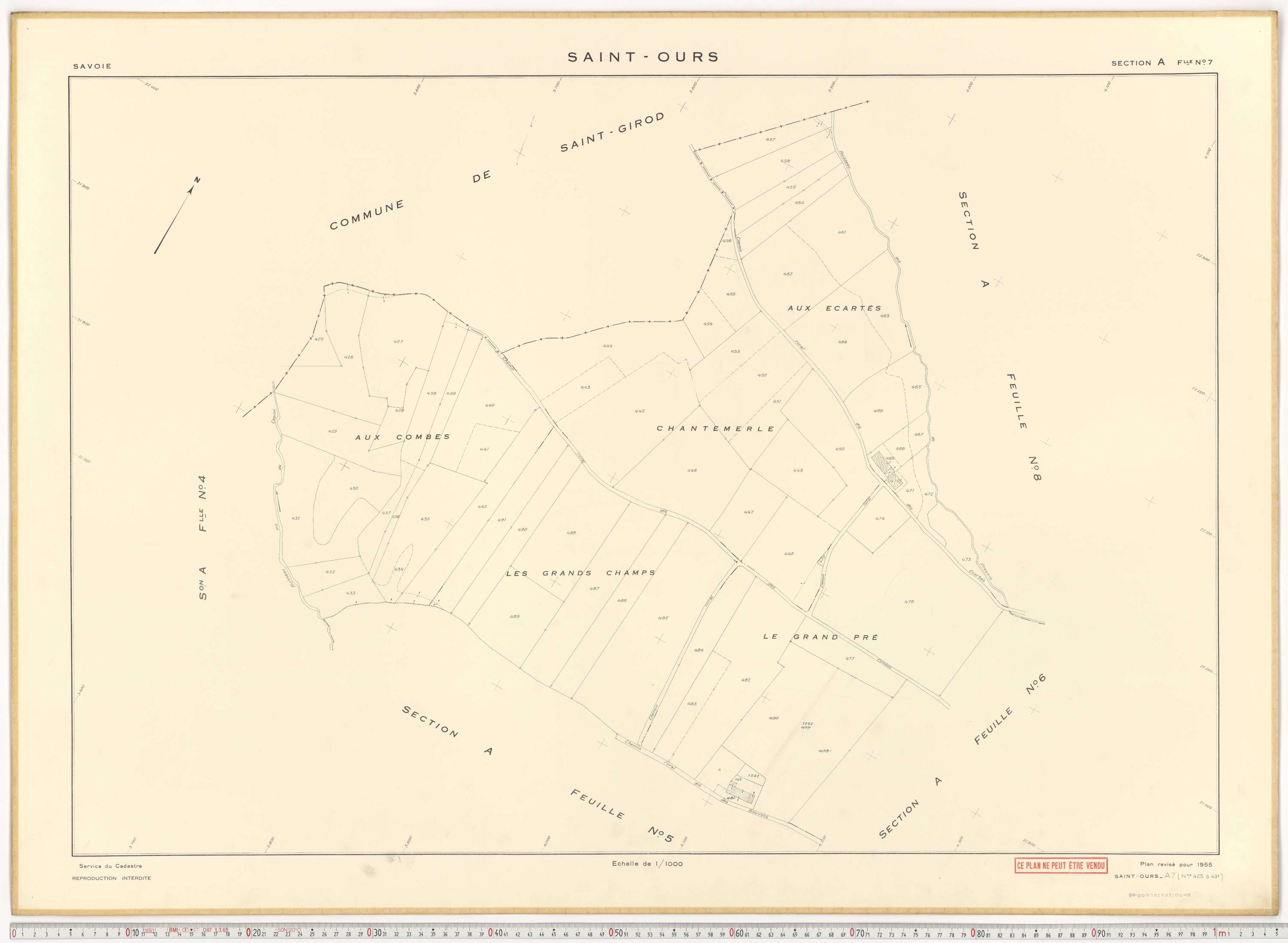 Saint-Ours - Plans cadastraux du cadastre rénové.