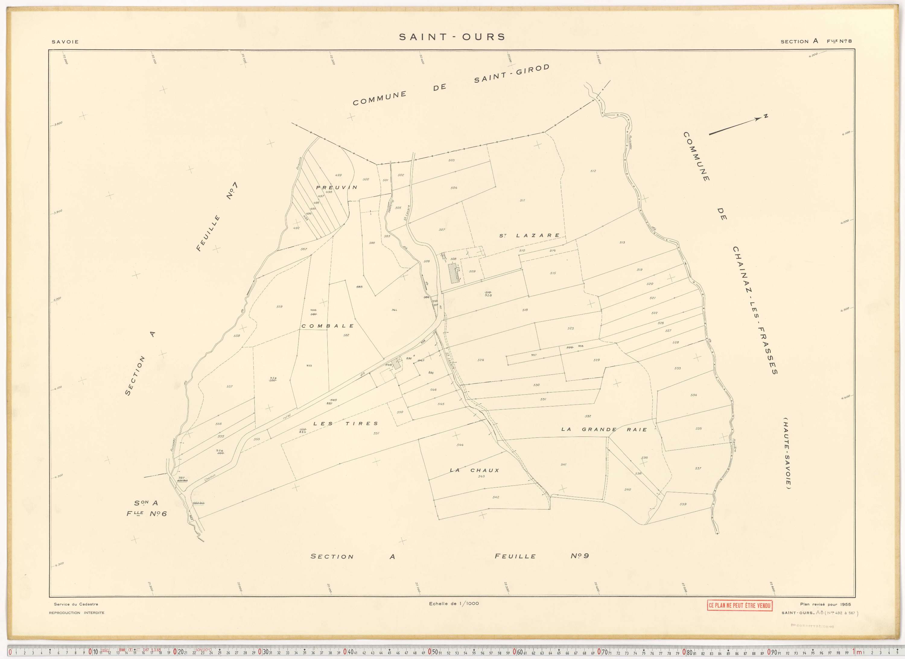 Saint-Ours - Plans cadastraux du cadastre rénové.