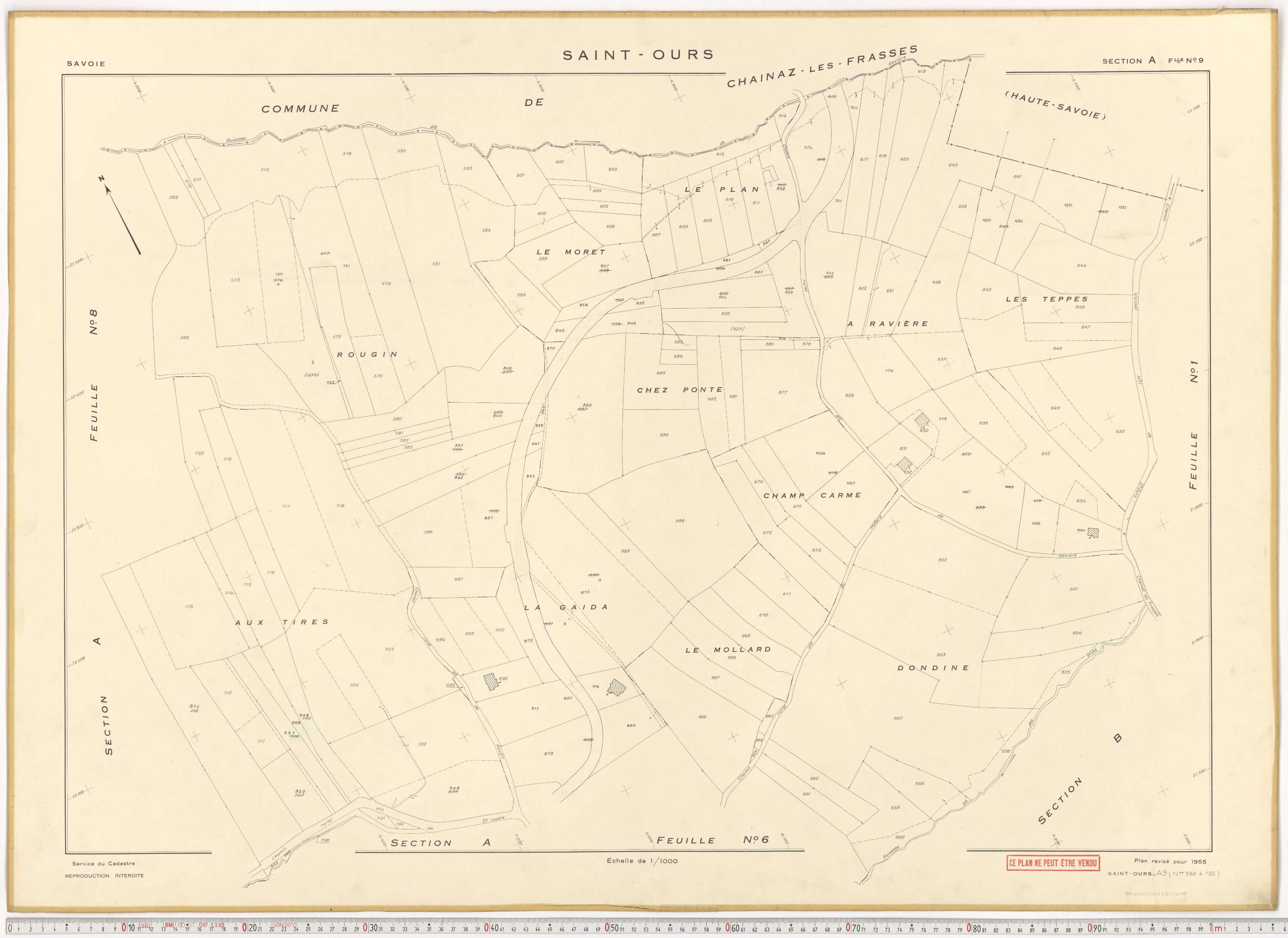 Saint-Ours - Plans cadastraux du cadastre rénové.