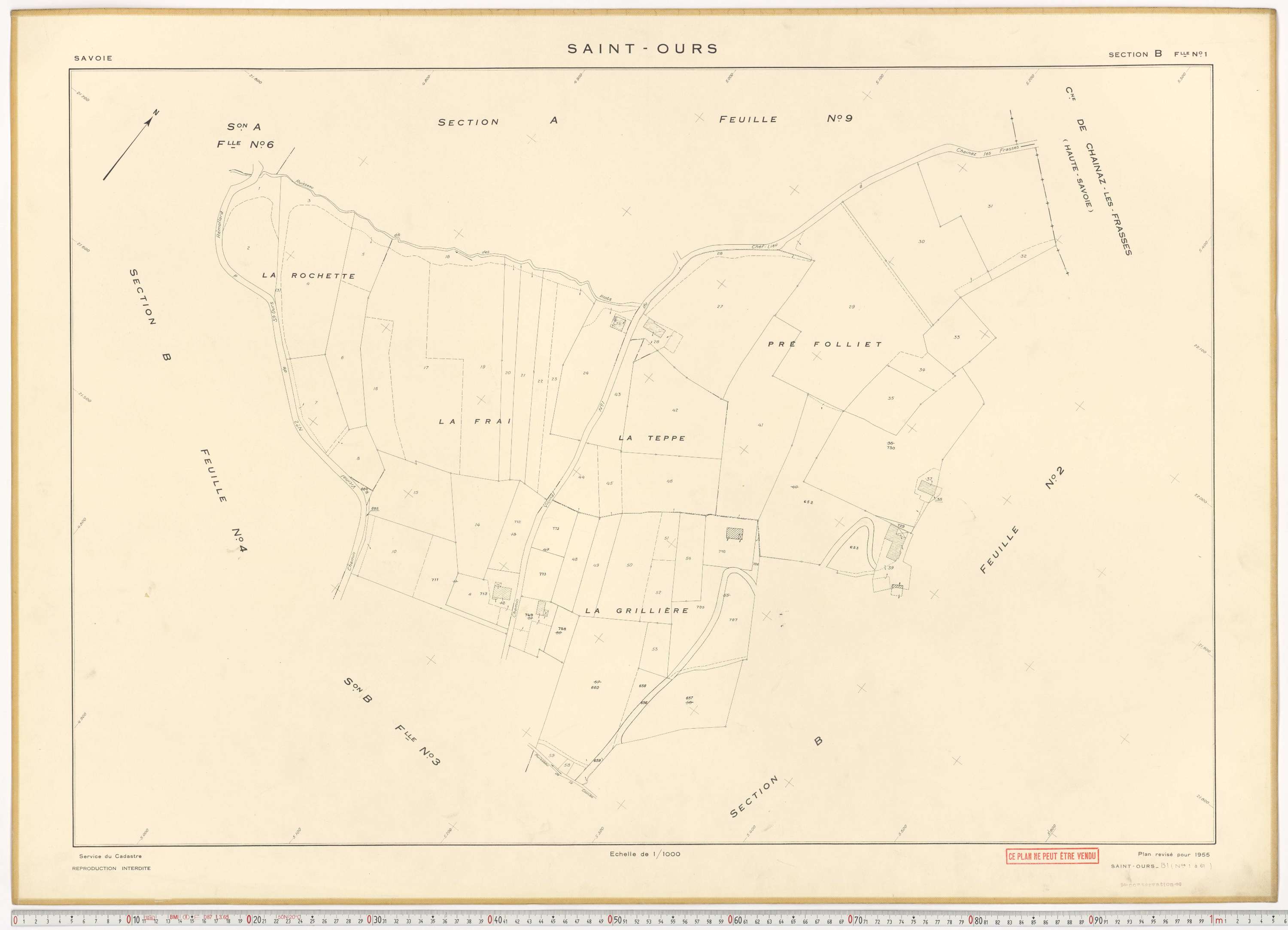 Saint-Ours - Plans cadastraux du cadastre rénové.