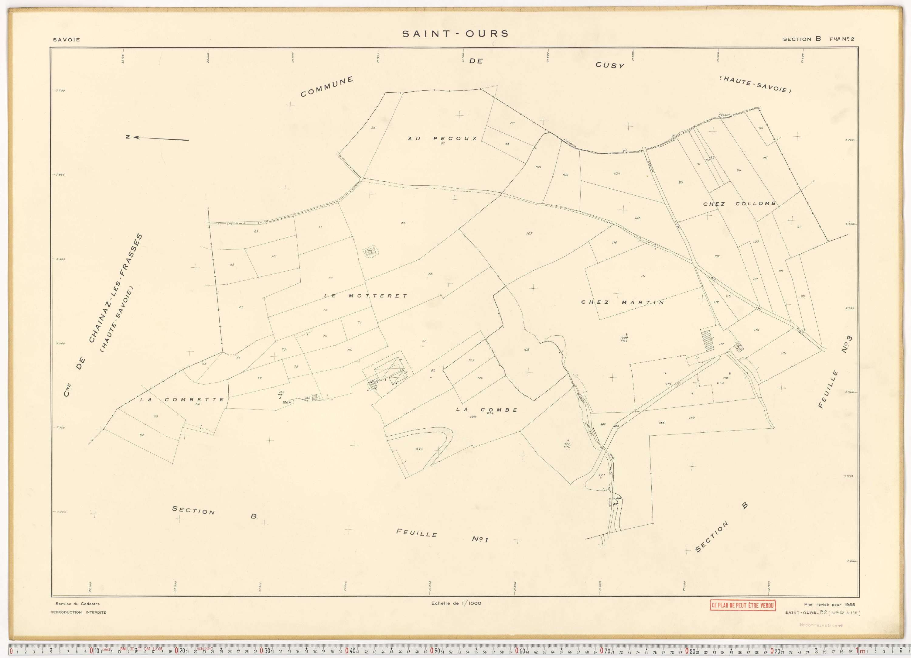 Saint-Ours - Plans cadastraux du cadastre rénové.