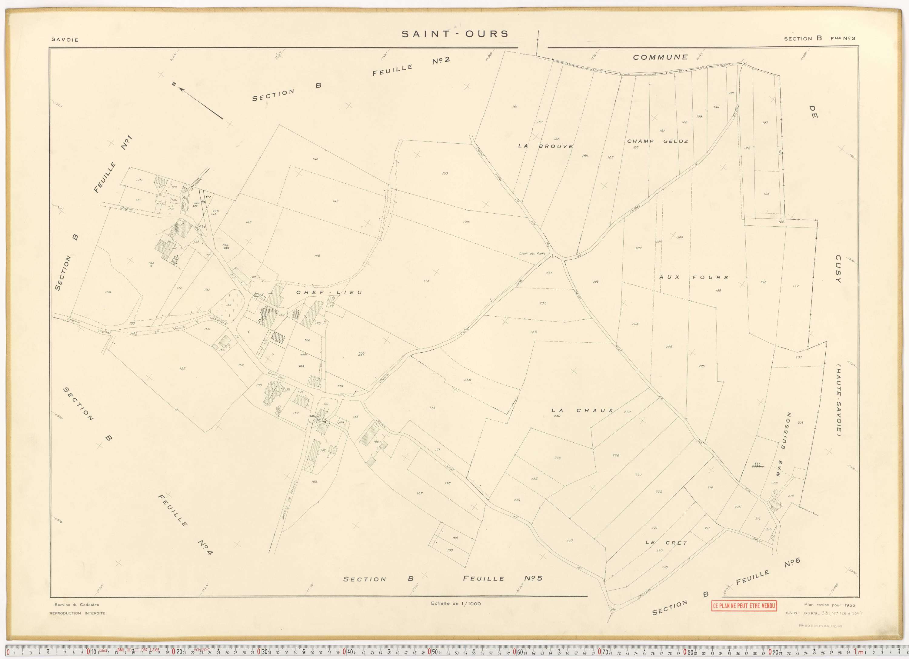 Saint-Ours - Plans cadastraux du cadastre rénové.