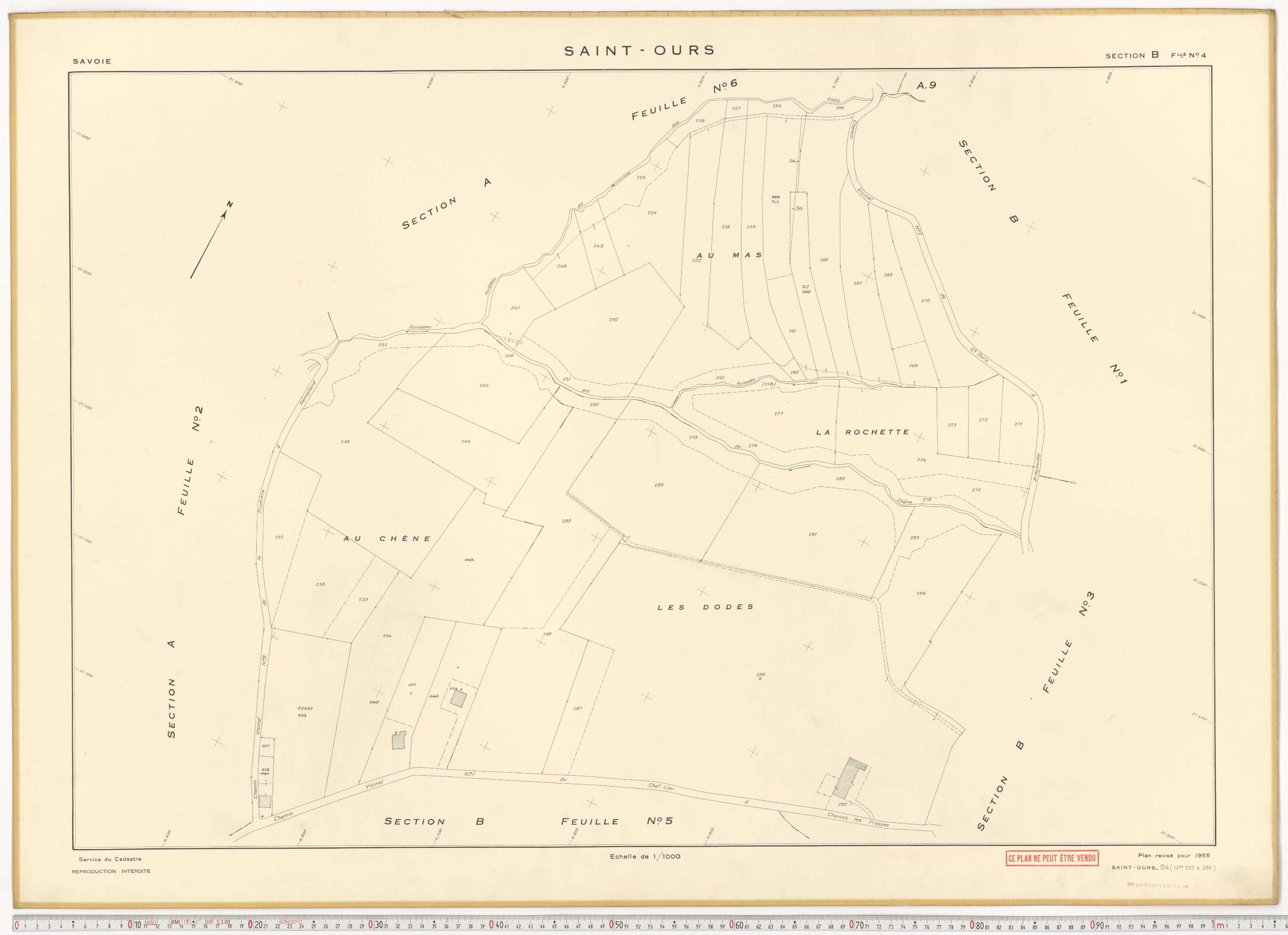 Saint-Ours - Plans cadastraux du cadastre rénové.