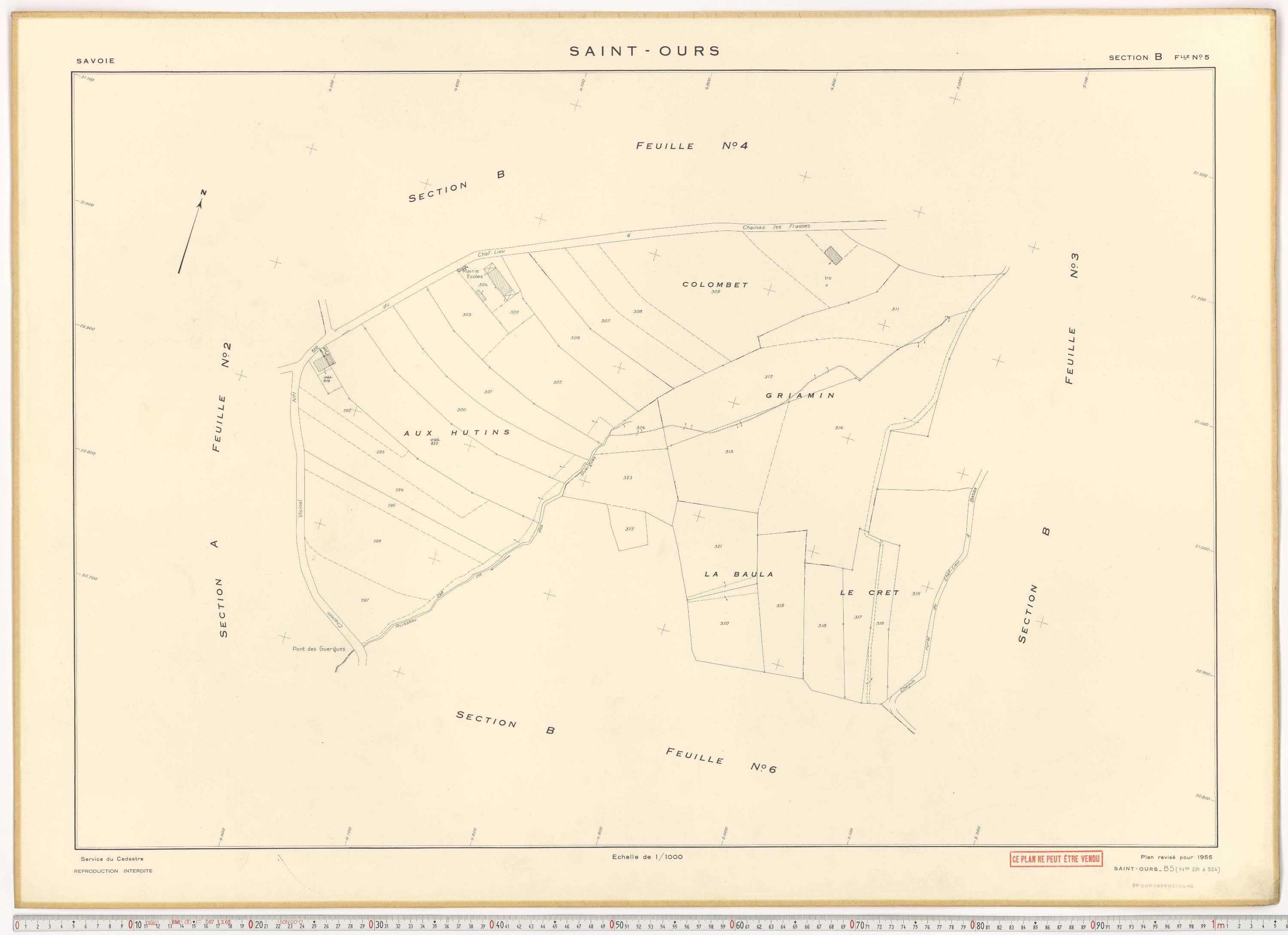 Saint-Ours - Plans cadastraux du cadastre rénové.