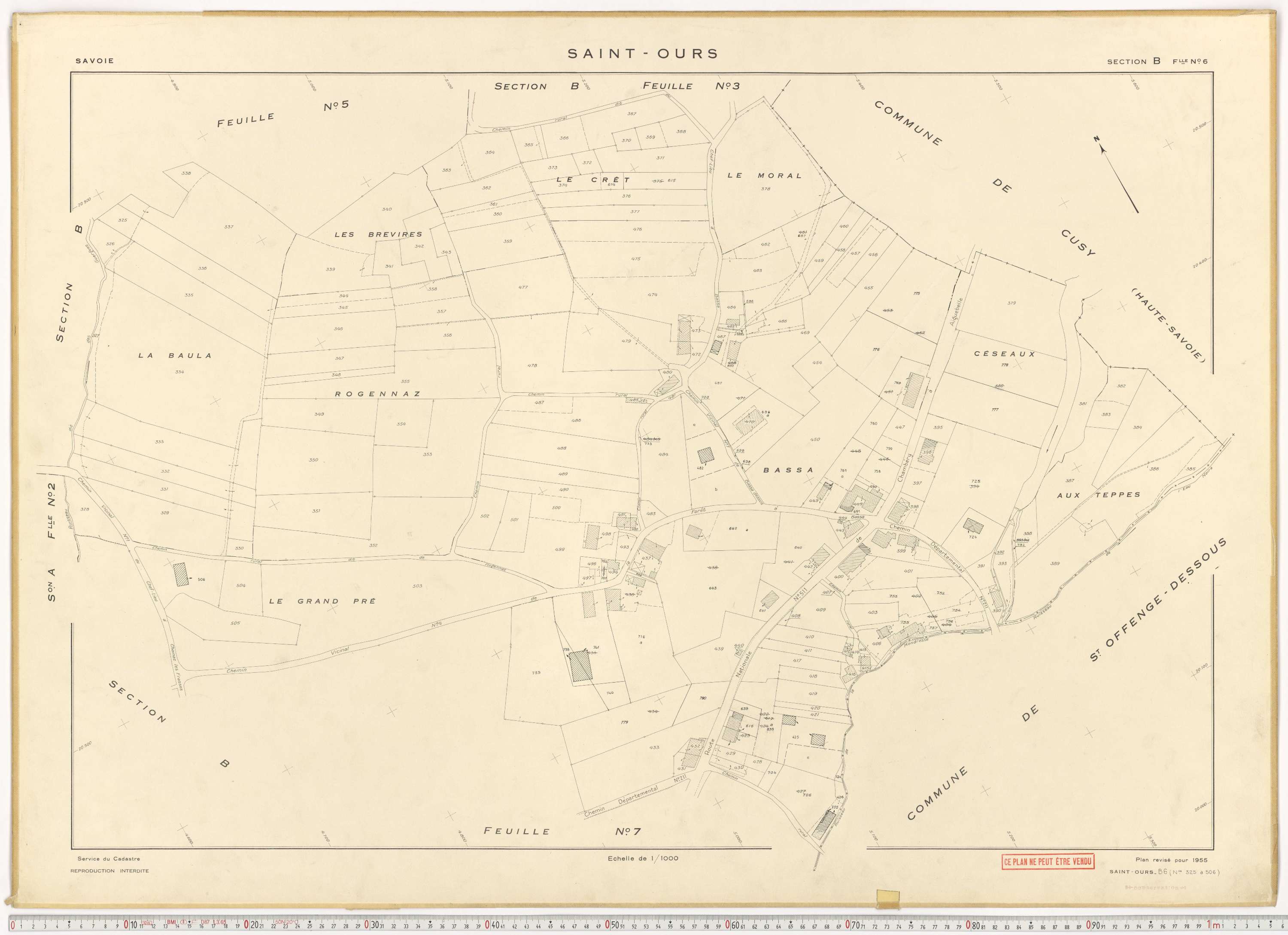 Saint-Ours - Plans cadastraux du cadastre rénové.