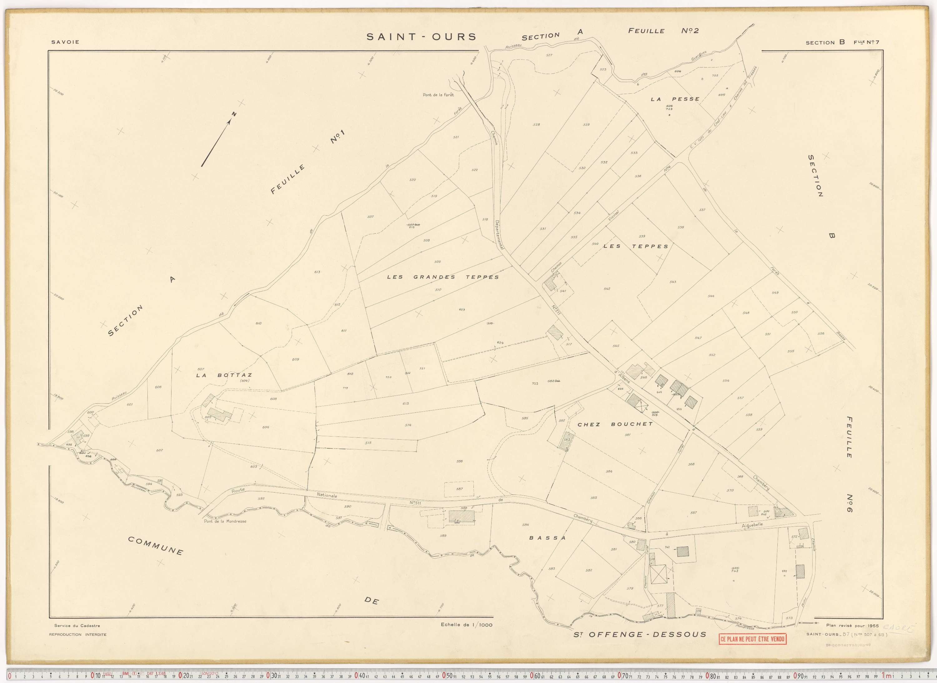 Saint-Ours - Plans cadastraux du cadastre rénové.
