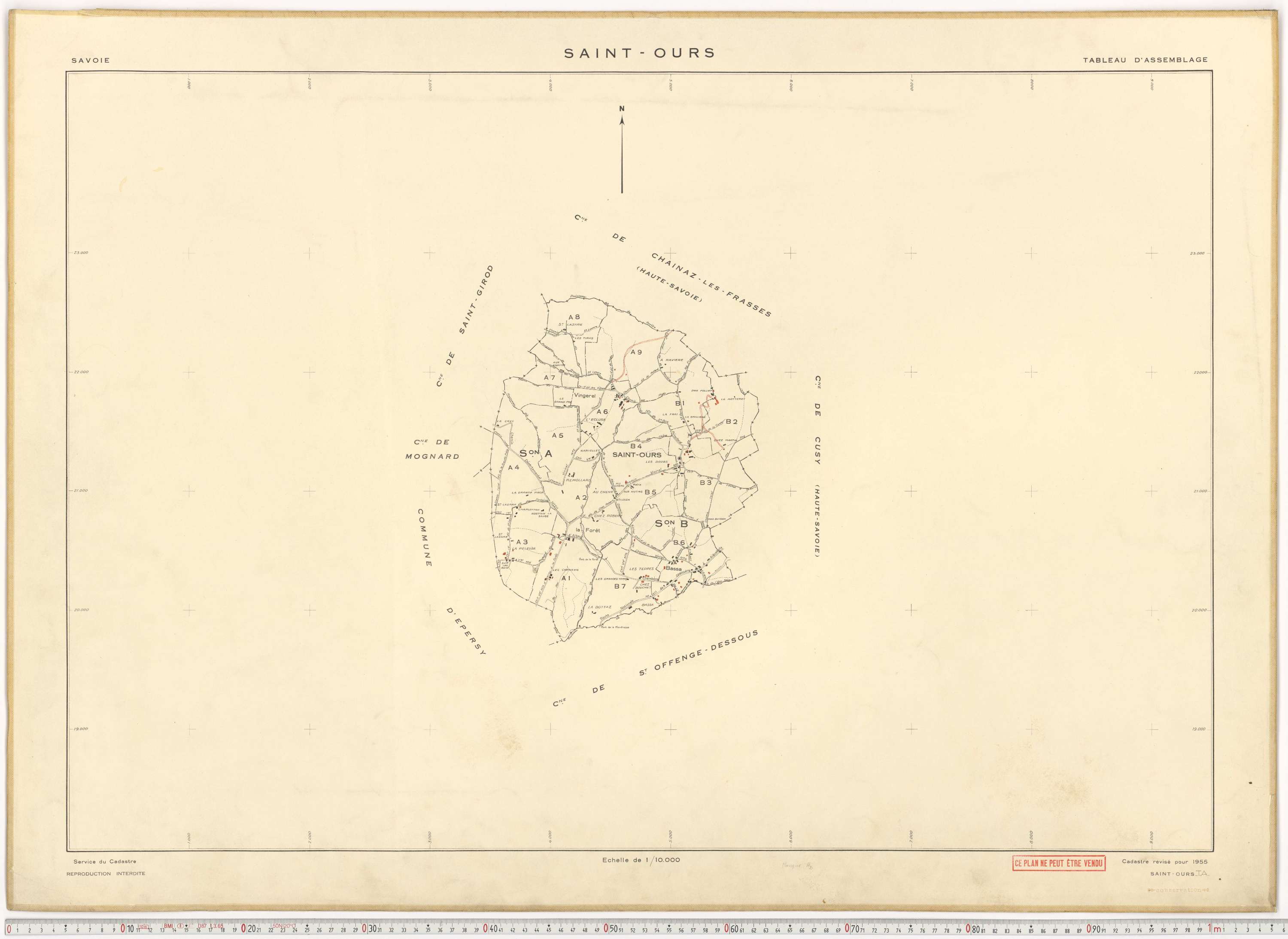 Saint-Ours - Plans cadastraux du cadastre rénové.