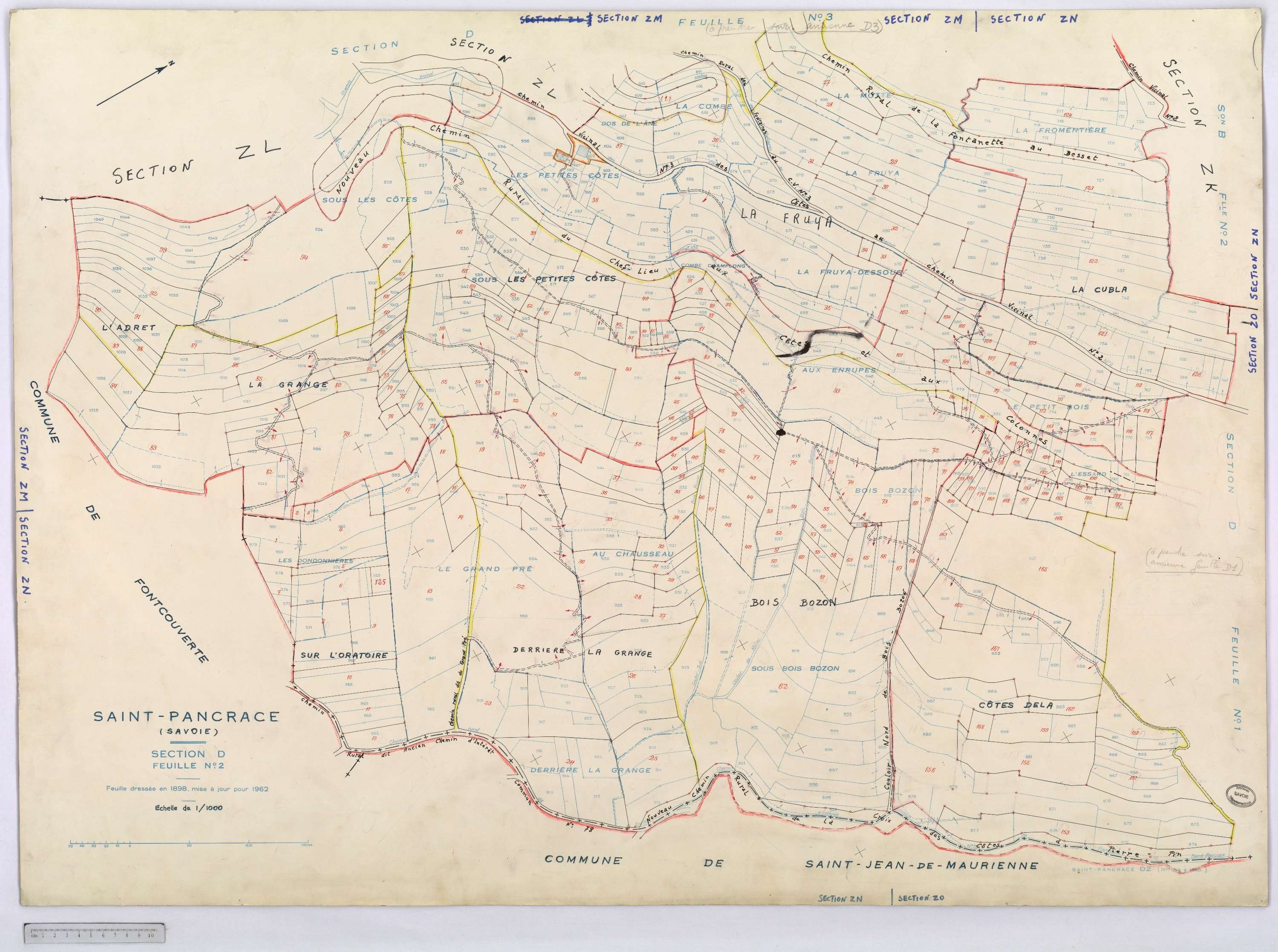 Saint-Pancrace - Cadastre rénové, version définitive, et remembré, version de travail (1962).