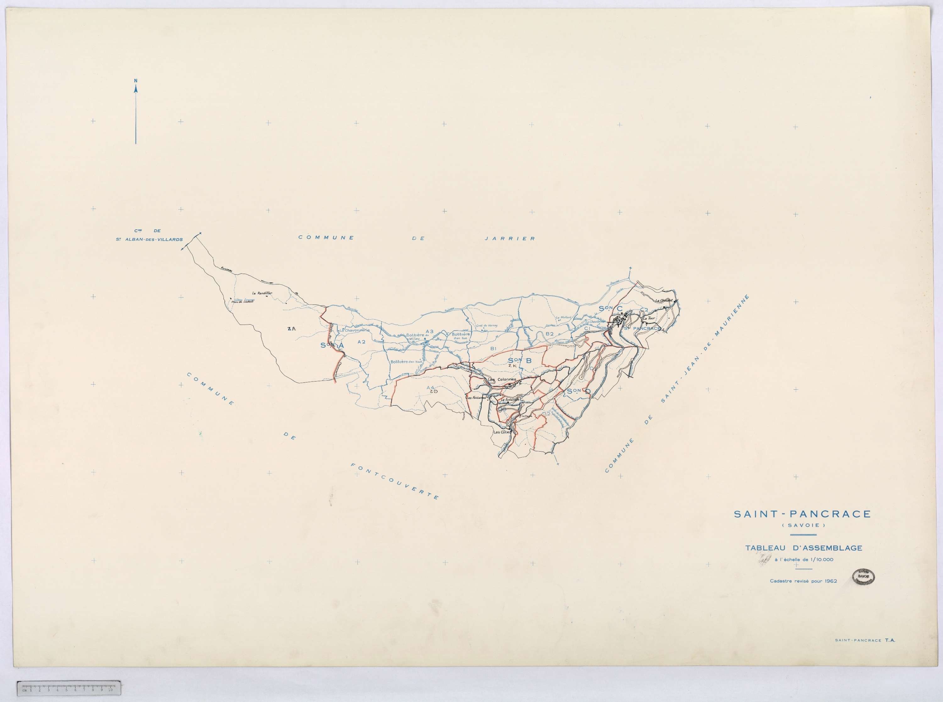 Saint-Pancrace - Cadastre rénové, version définitive, et remembré, version de travail (1962).