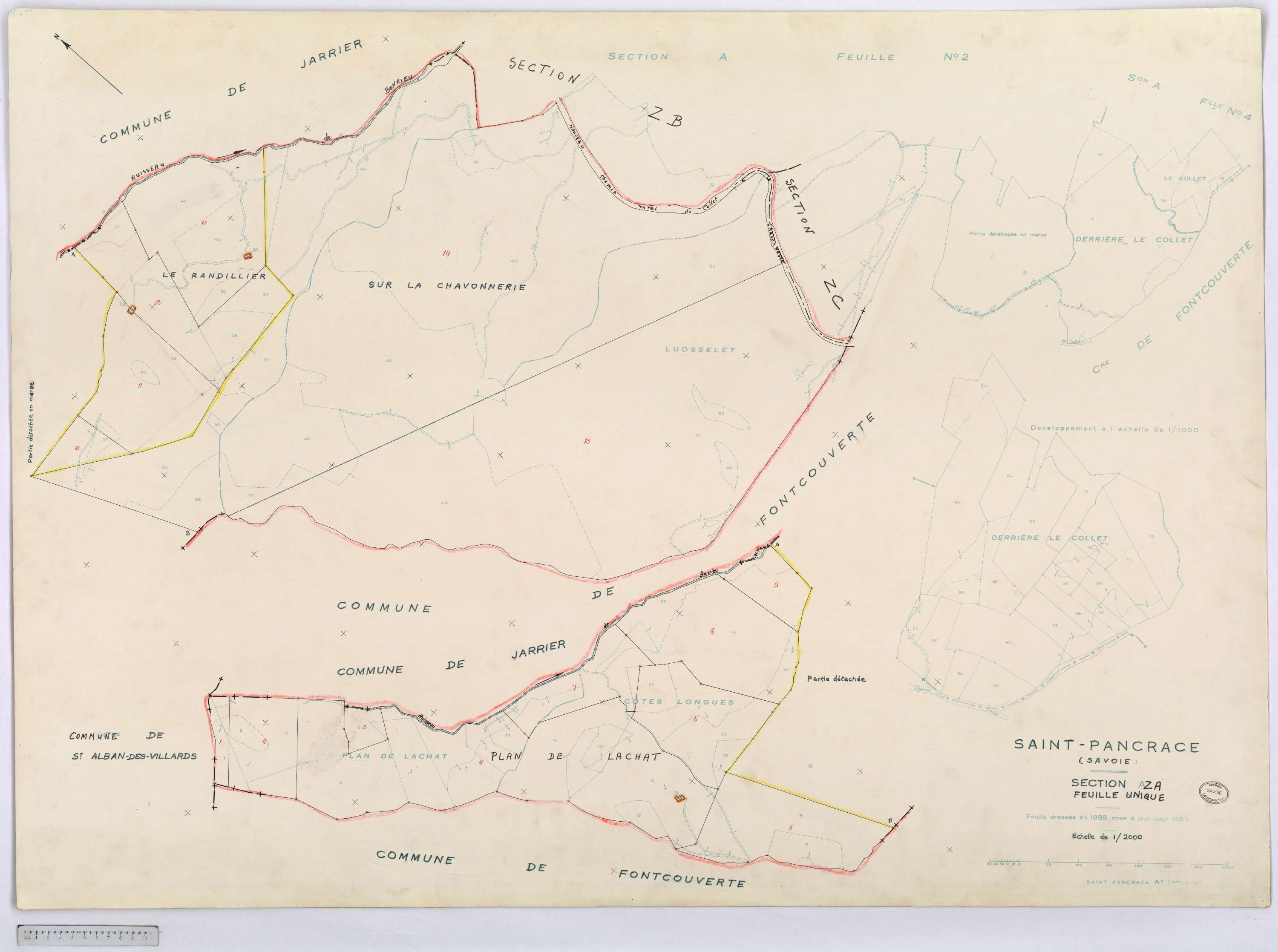 Saint-Pancrace - Cadastre rénové, version définitive, et remembré, version de travail (1962).
