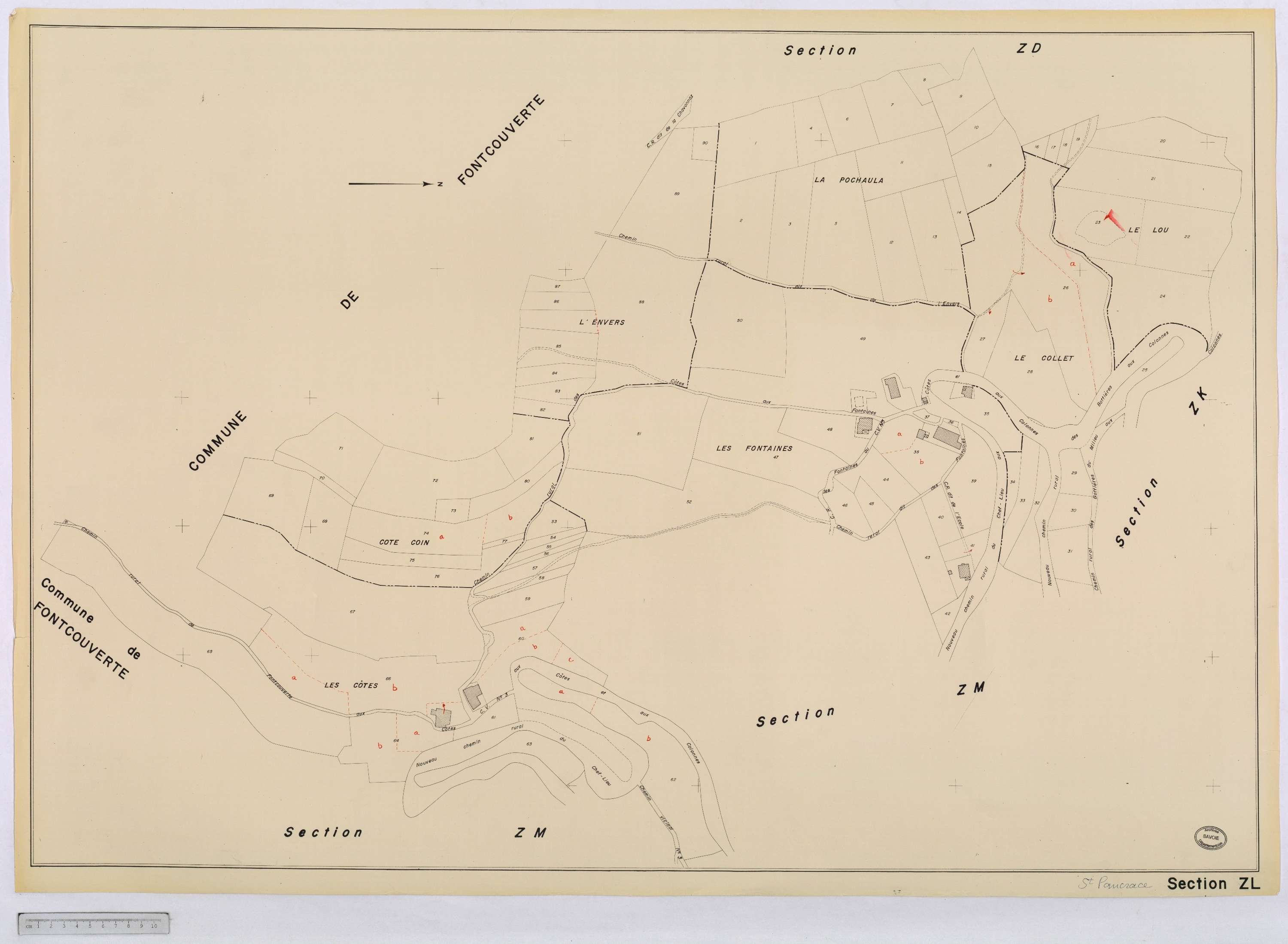 Saint-Pancrace - Cadastre remembré (s.d.).