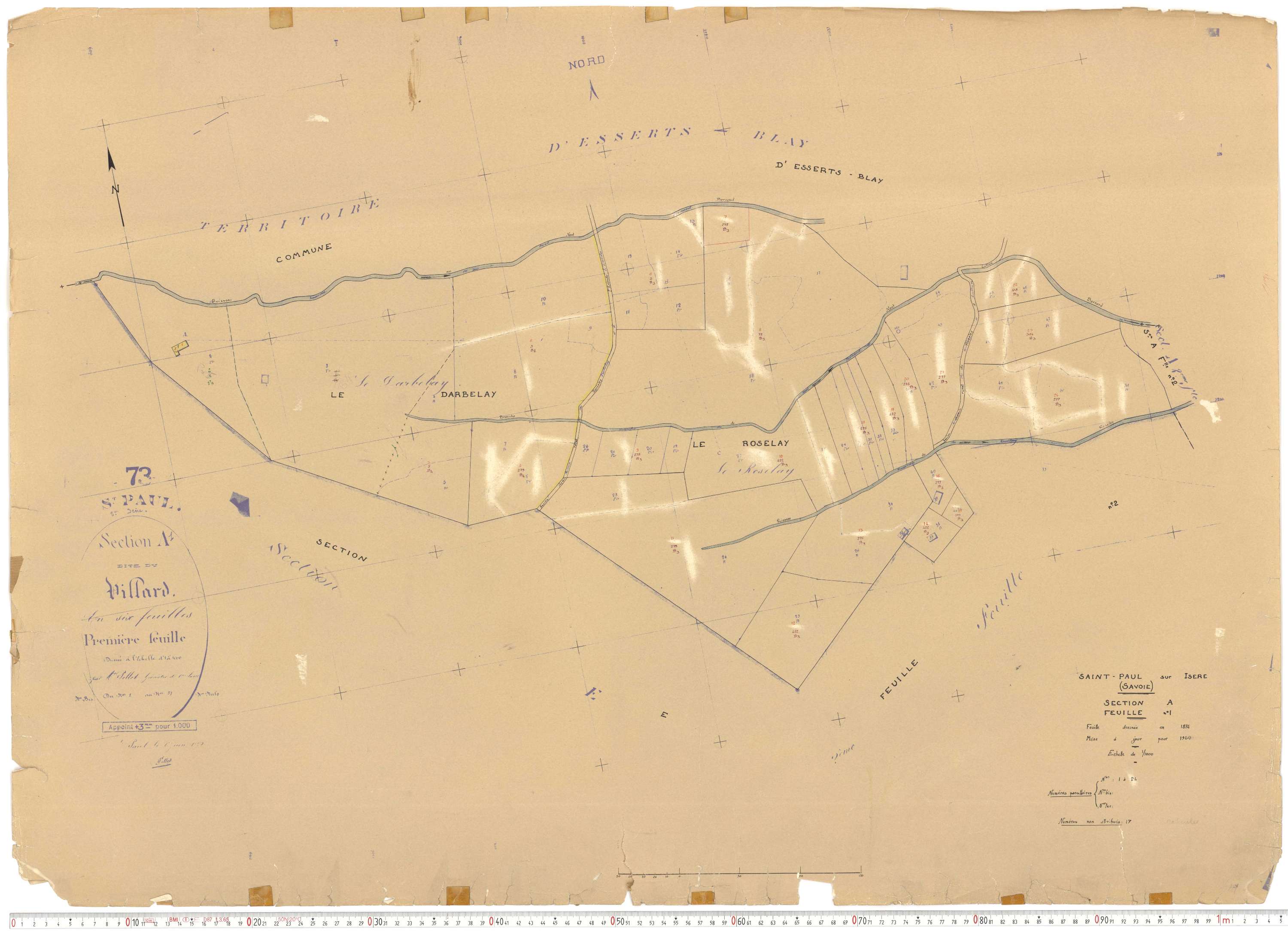Saint-Paul-sur-Isère - Plans cadastraux du cadastre rénové.
