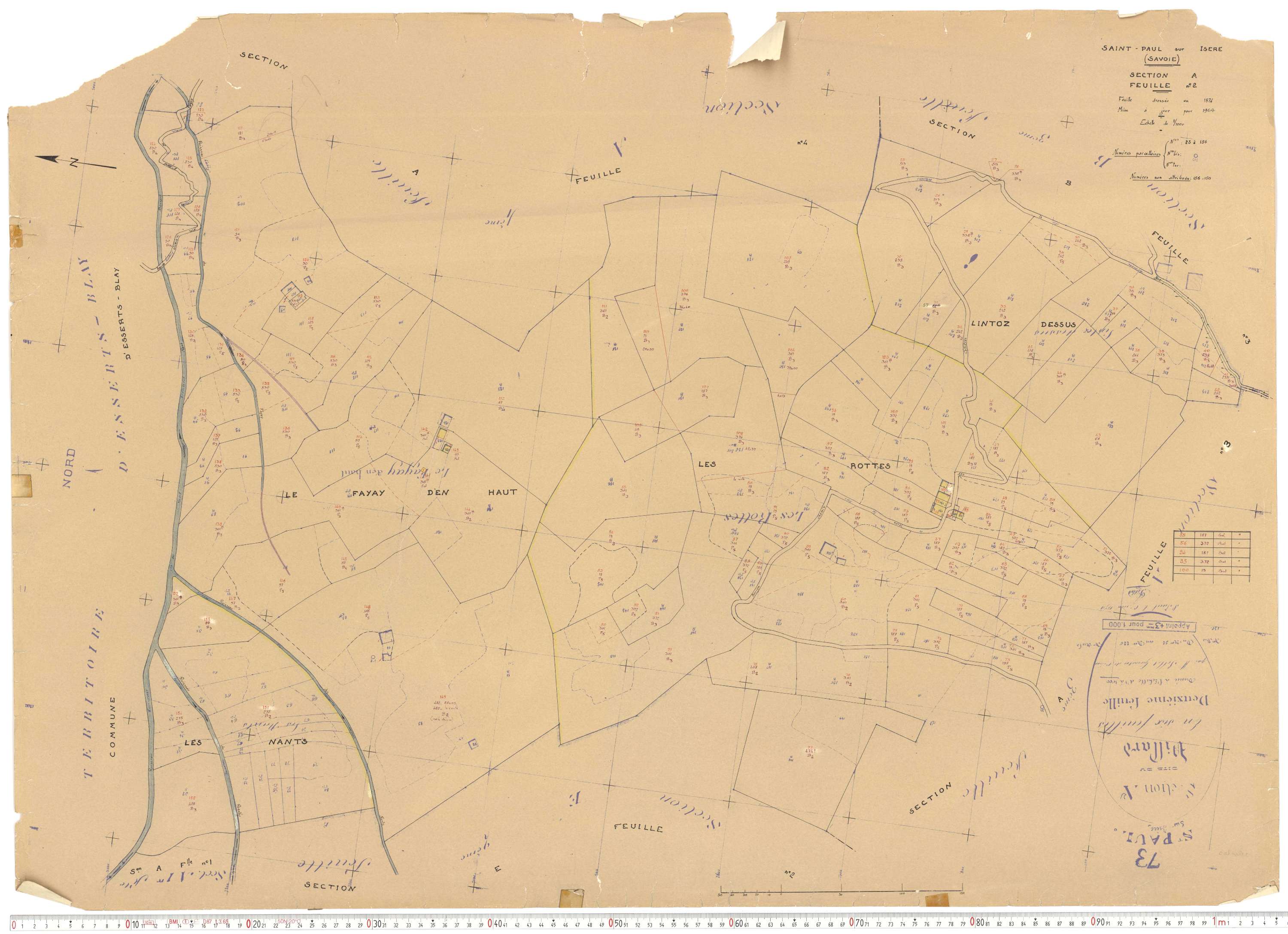Saint-Paul-sur-Isère - Plans cadastraux du cadastre rénové.