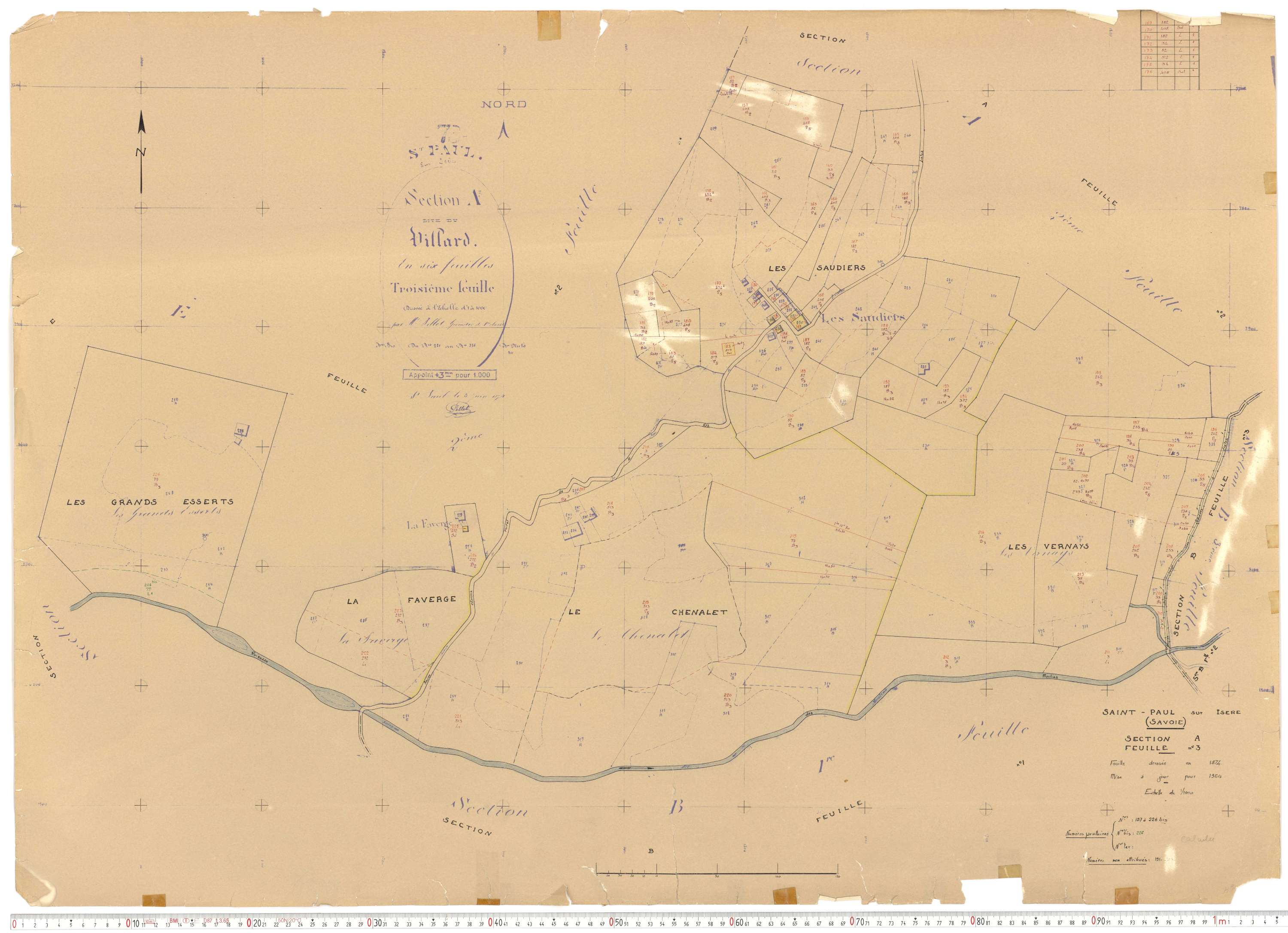 Saint-Paul-sur-Isère - Plans cadastraux du cadastre rénové.