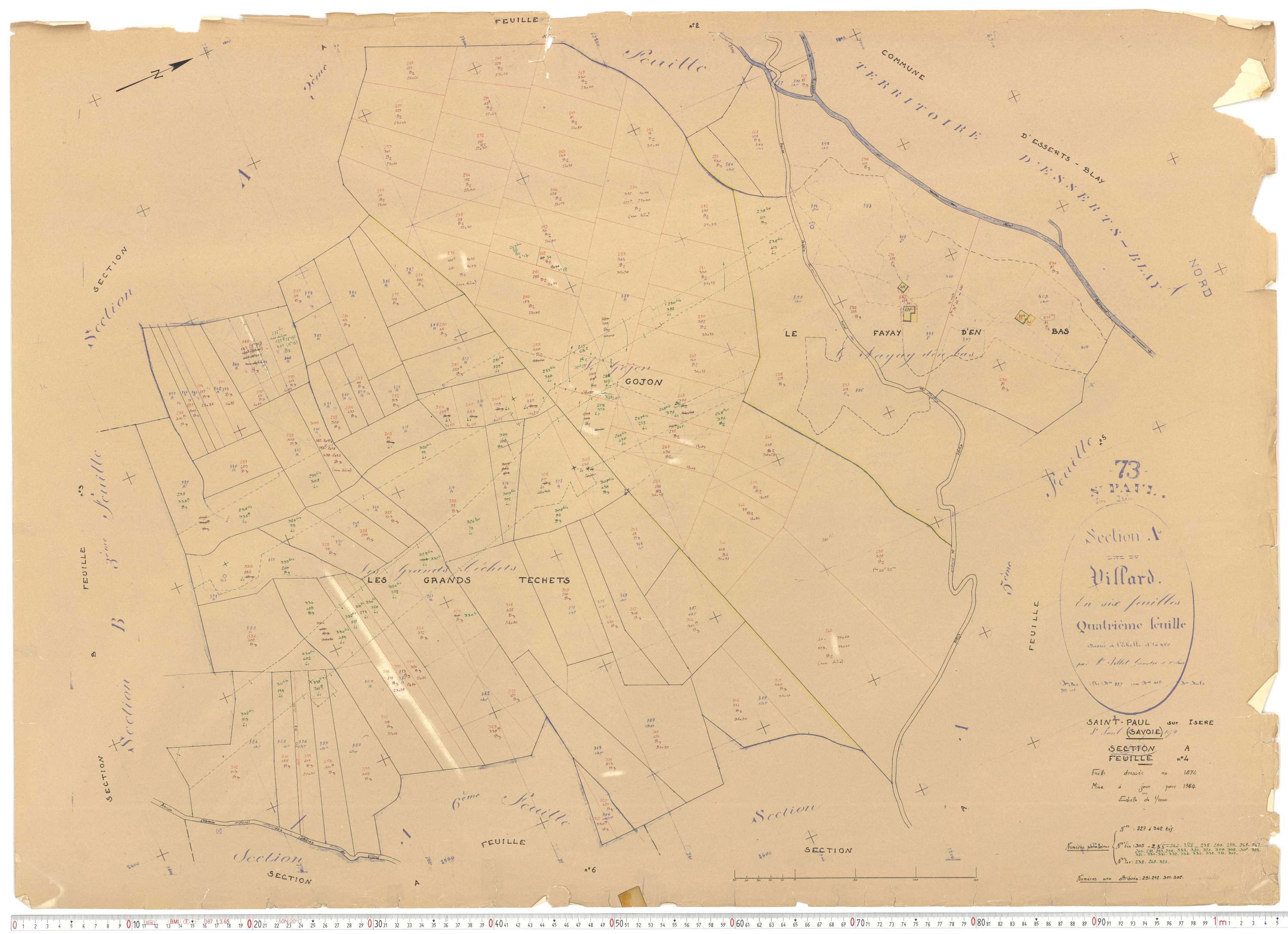 Saint-Paul-sur-Isère - Plans cadastraux du cadastre rénové.