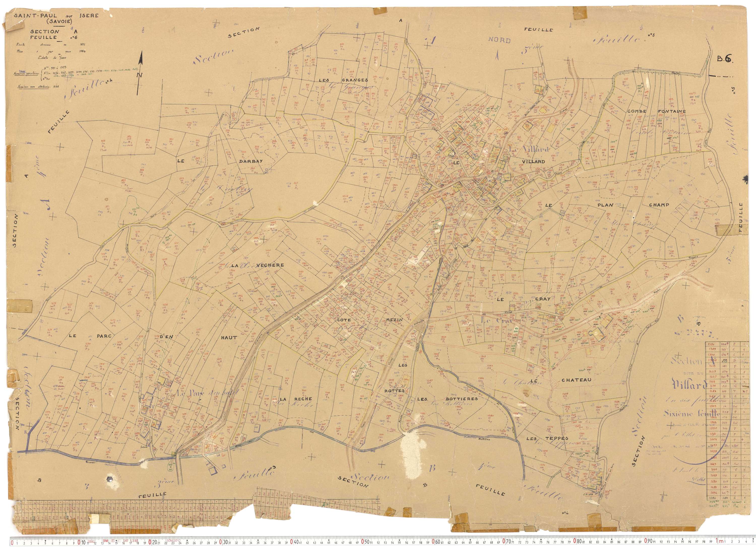 Saint-Paul-sur-Isère - Plans cadastraux du cadastre rénové.