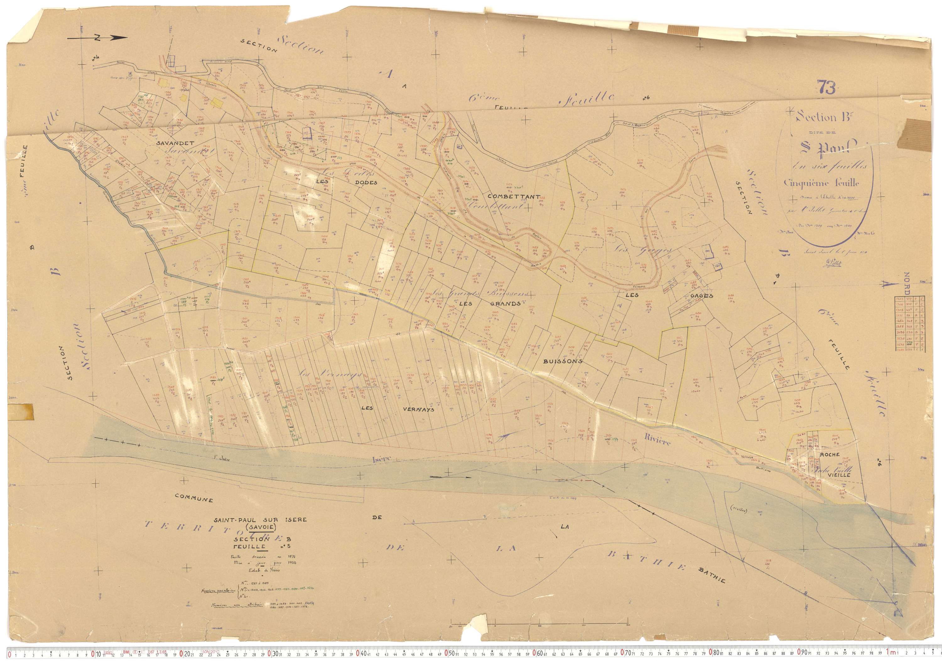Saint-Paul-sur-Isère - Plans cadastraux du cadastre rénové.