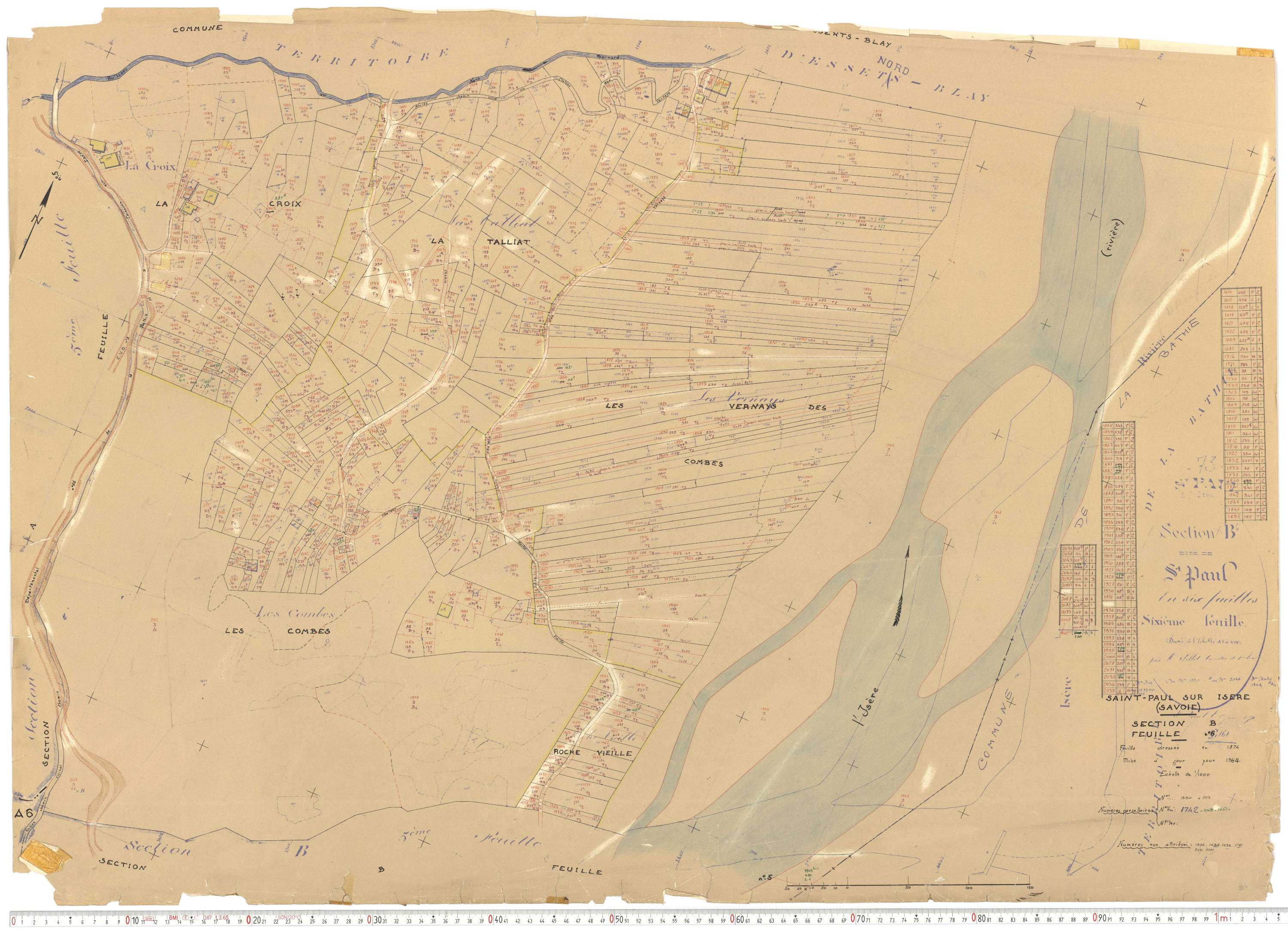 Saint-Paul-sur-Isère - Plans cadastraux du cadastre rénové.
