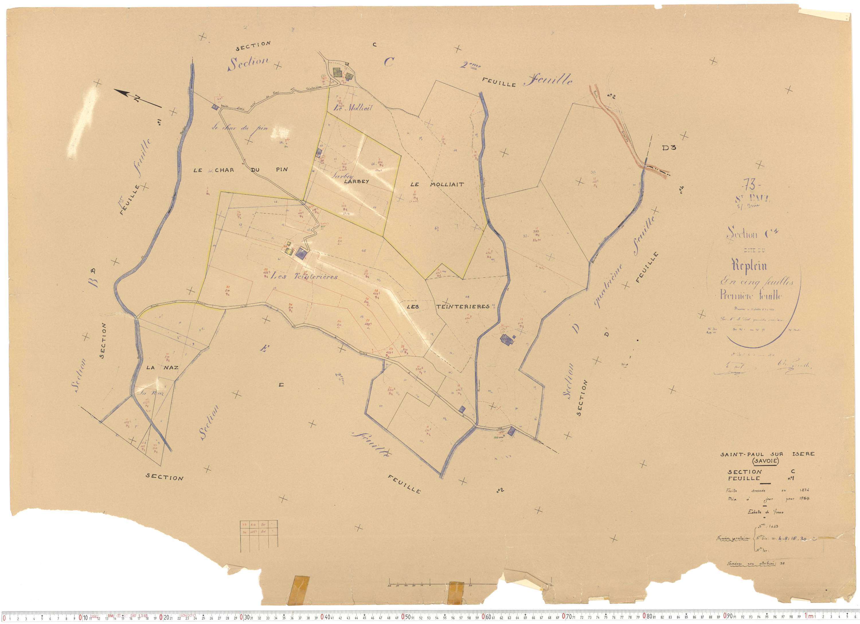 Saint-Paul-sur-Isère - Plans cadastraux du cadastre rénové.