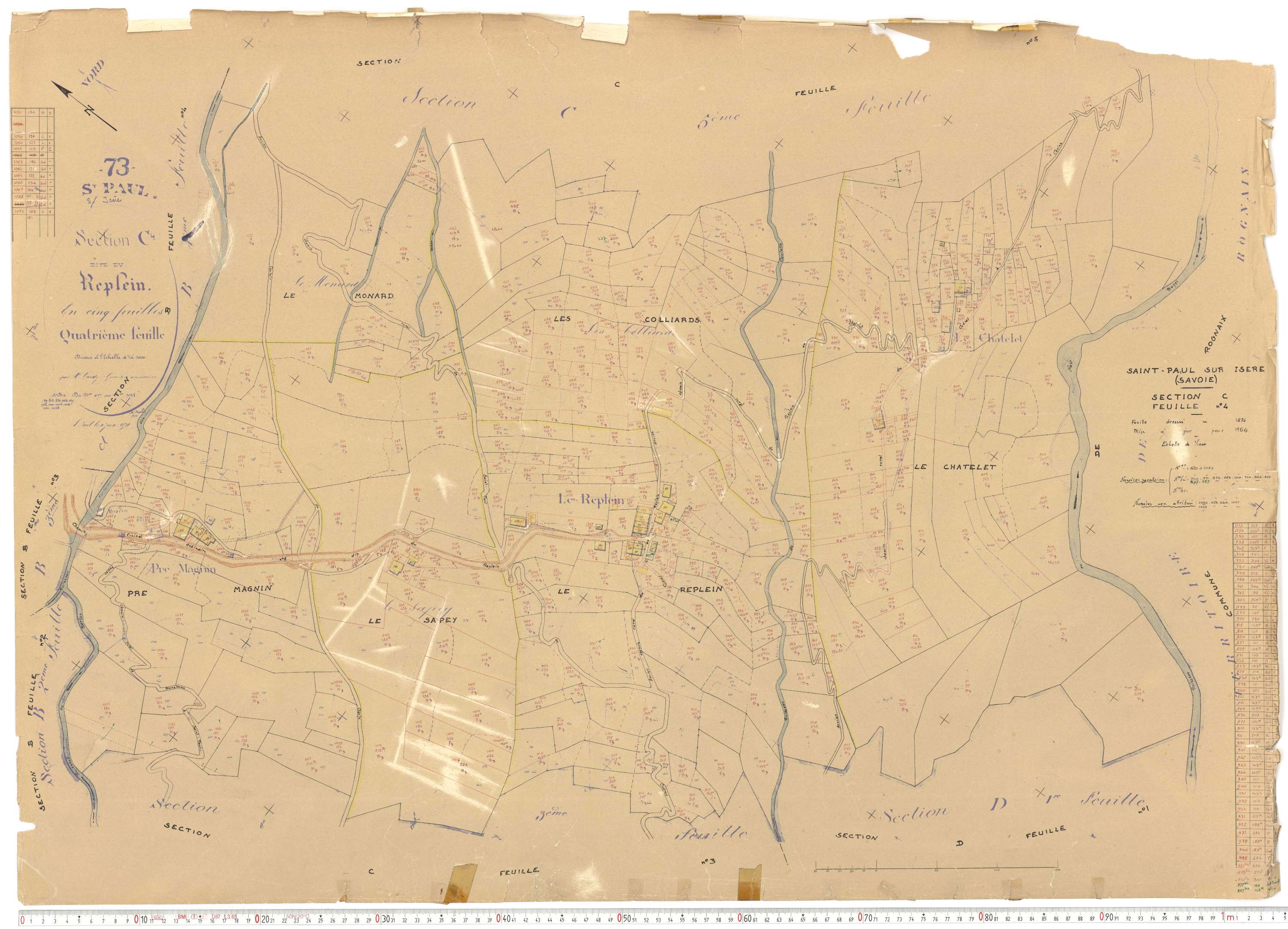 Saint-Paul-sur-Isère - Plans cadastraux du cadastre rénové.