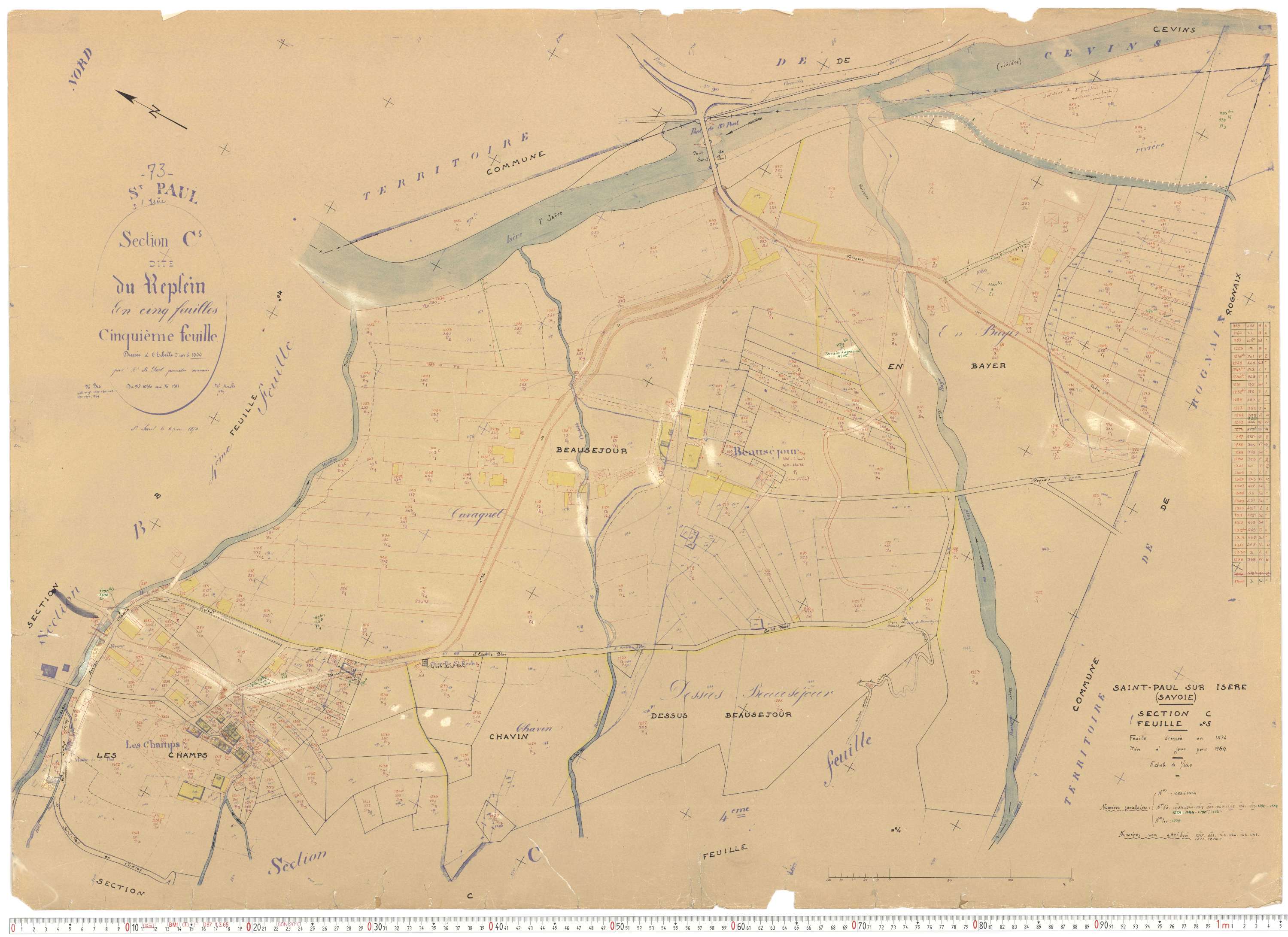 Saint-Paul-sur-Isère - Plans cadastraux du cadastre rénové.
