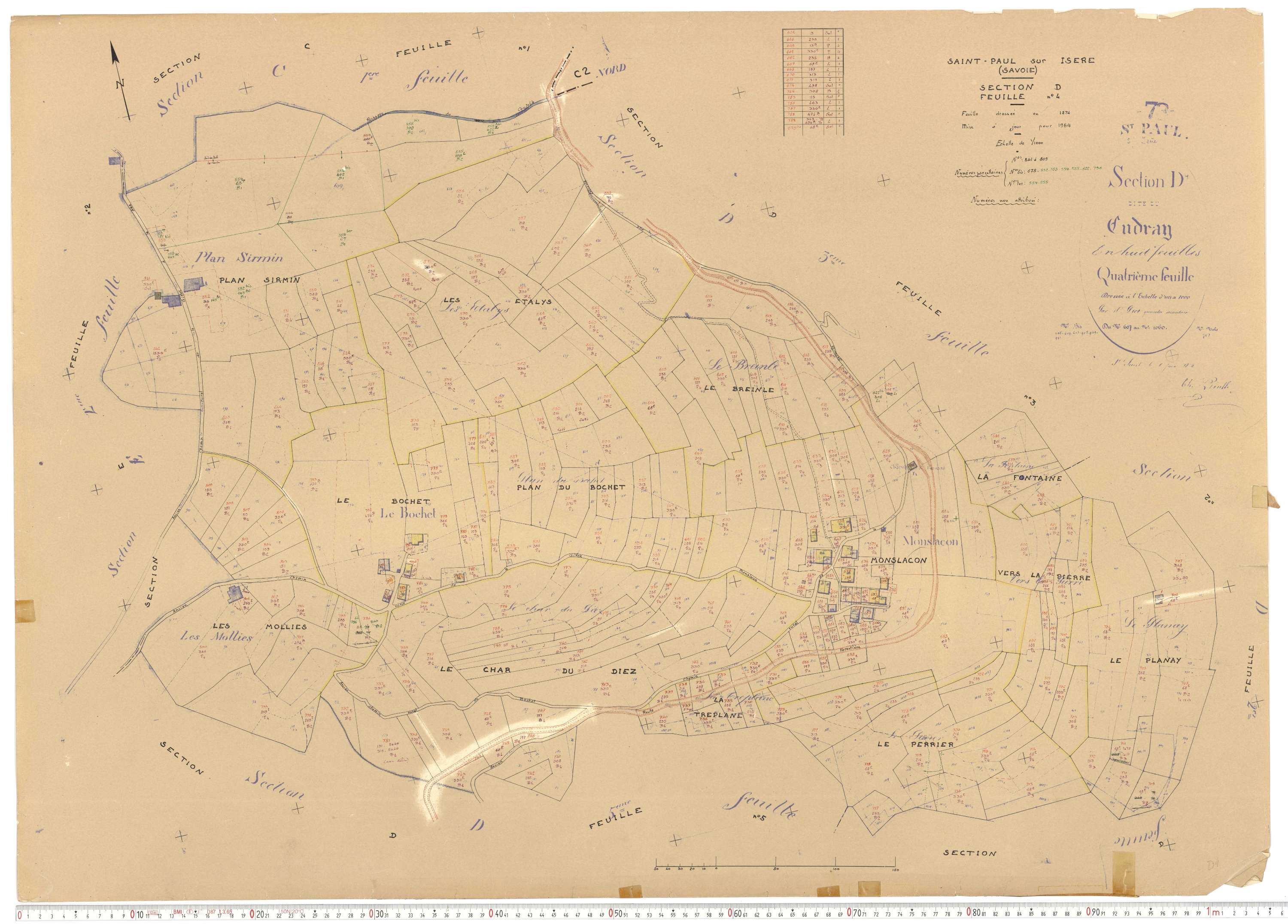 Saint-Paul-sur-Isère - Plans cadastraux du cadastre rénové.