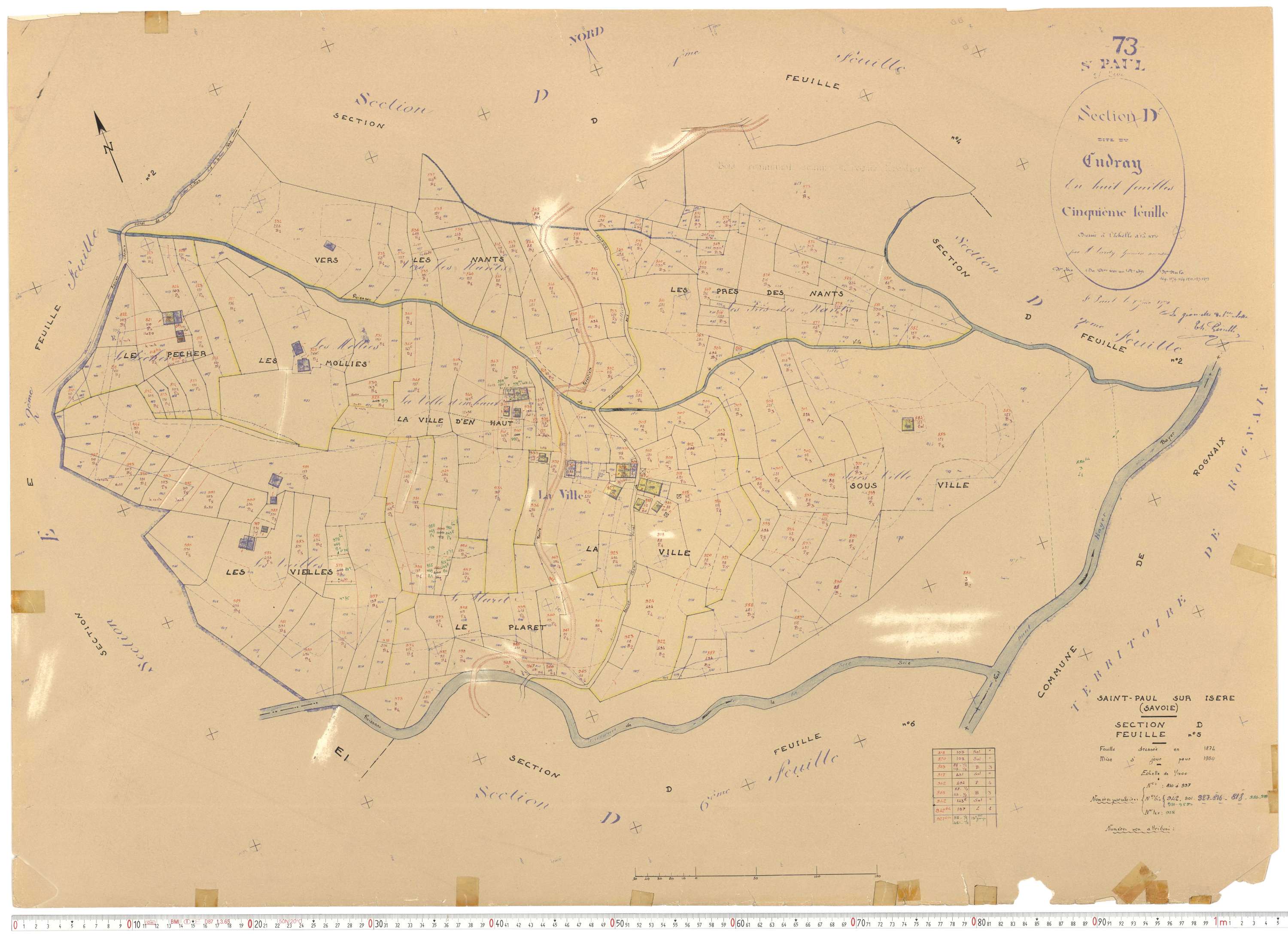 Saint-Paul-sur-Isère - Plans cadastraux du cadastre rénové.