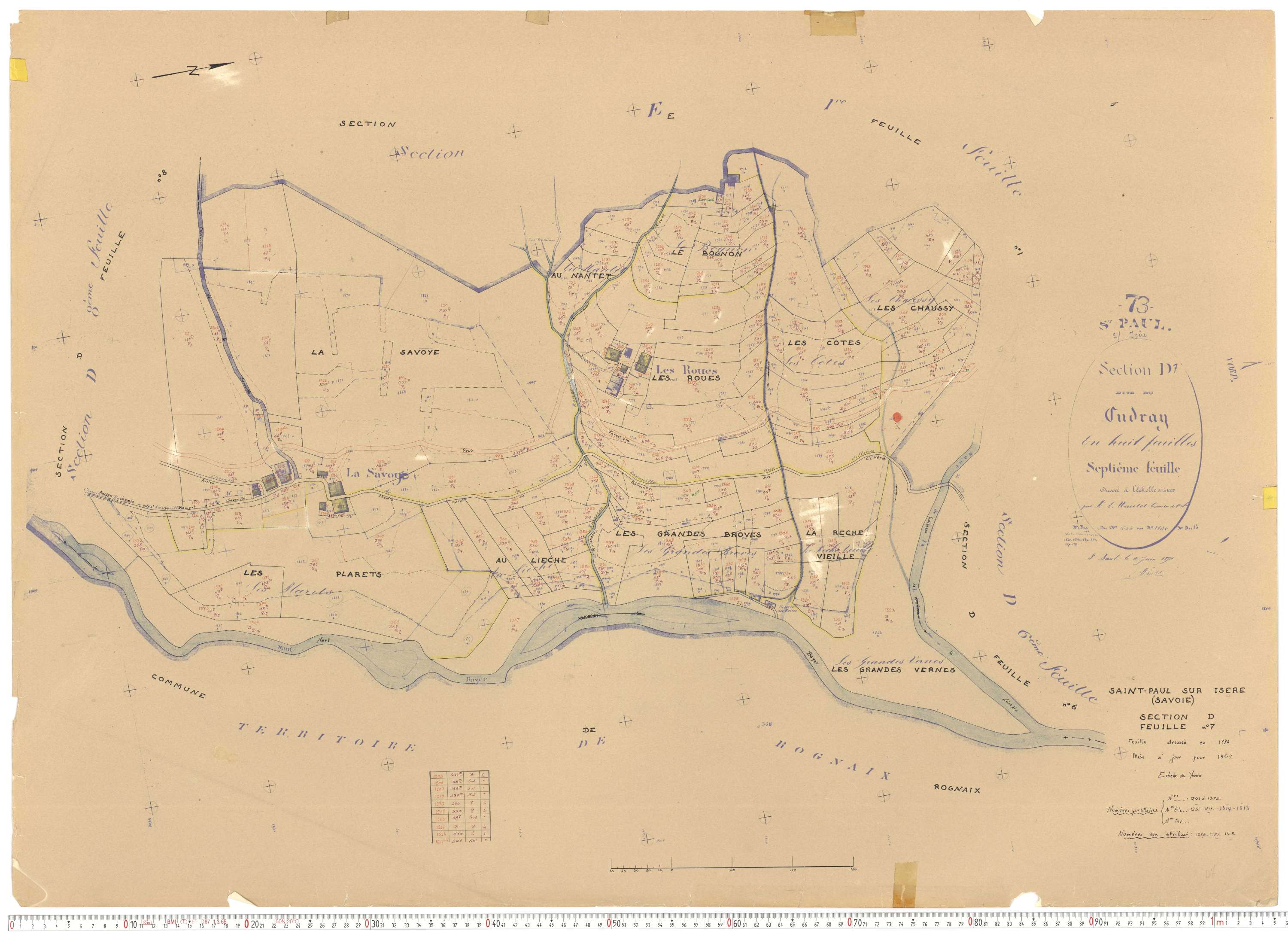Saint-Paul-sur-Isère - Plans cadastraux du cadastre rénové.