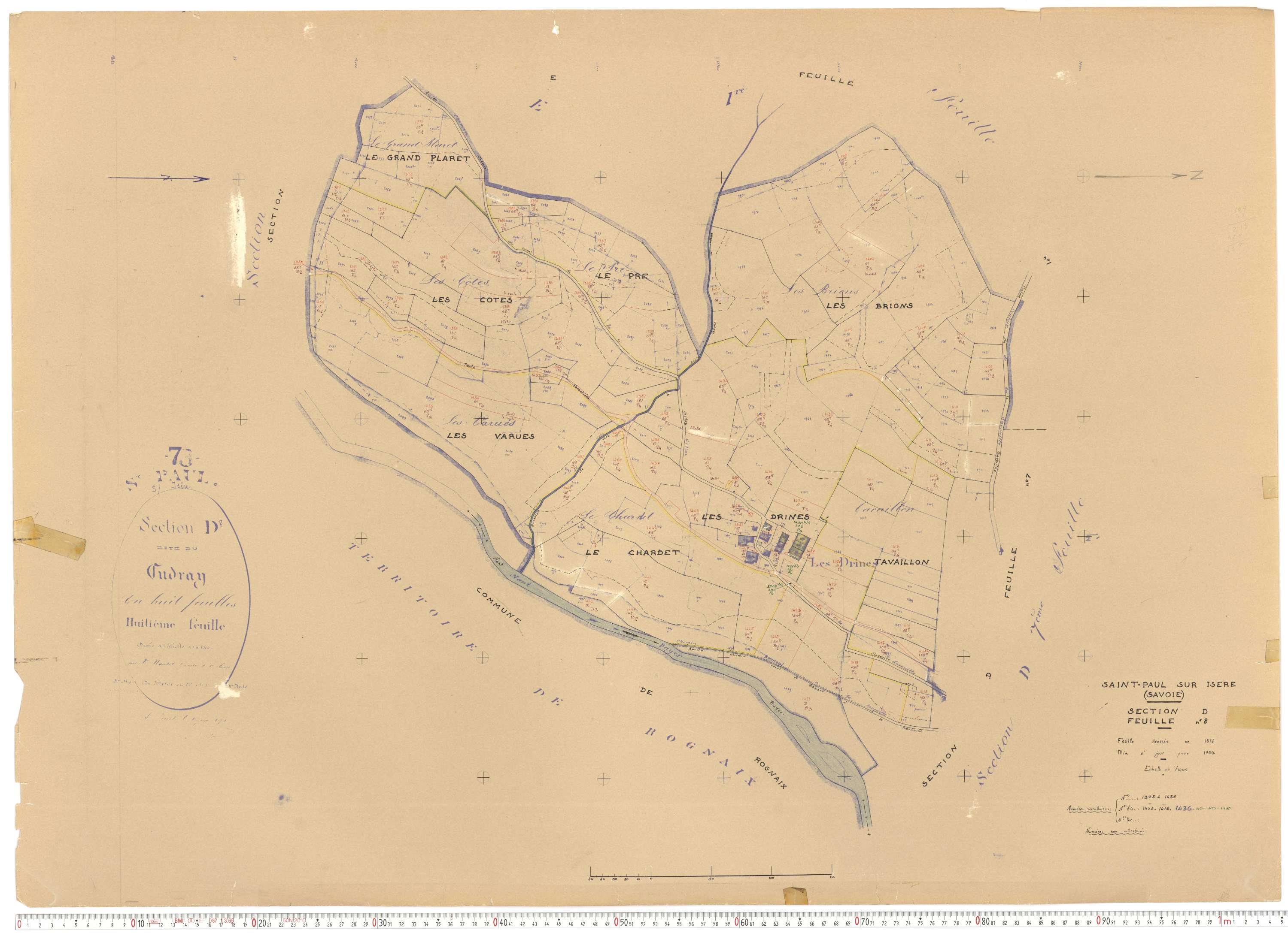 Saint-Paul-sur-Isère - Plans cadastraux du cadastre rénové.