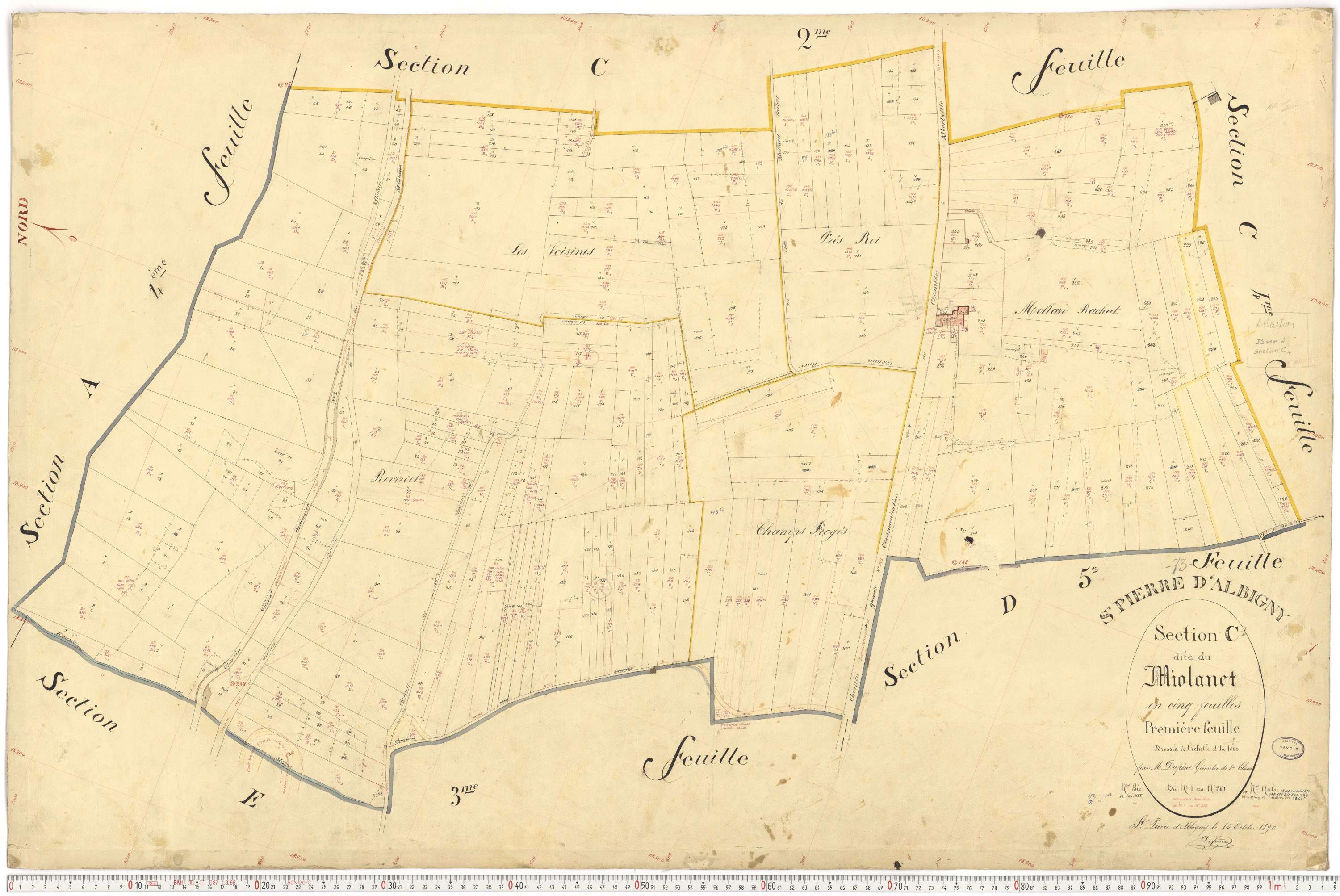Saint-Pierre-d'Albigny - Cadastre français (1890).